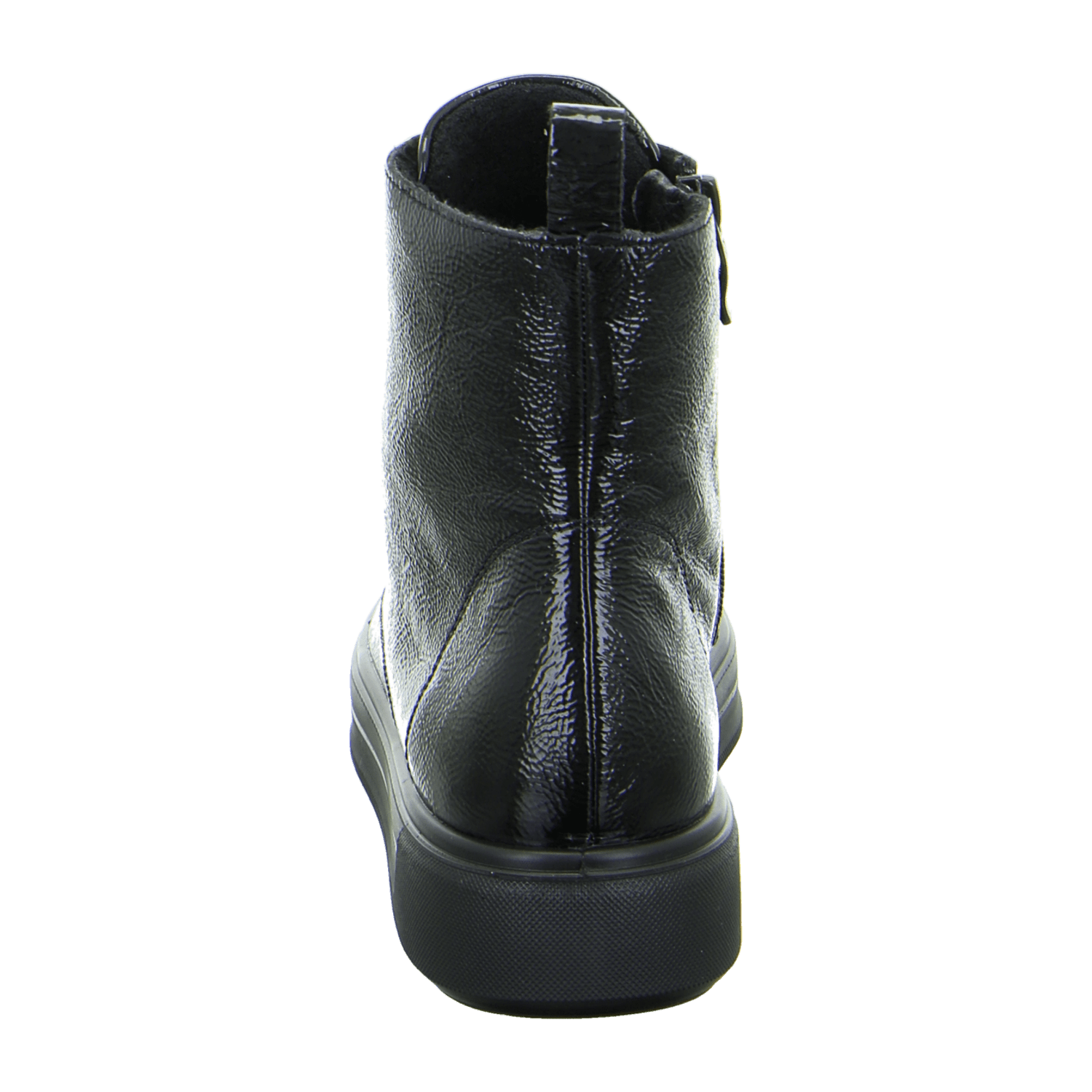 ARA Courtyard Women's Lace-Up Ankle Boots Black Classic Patent Leather with Textile Lining