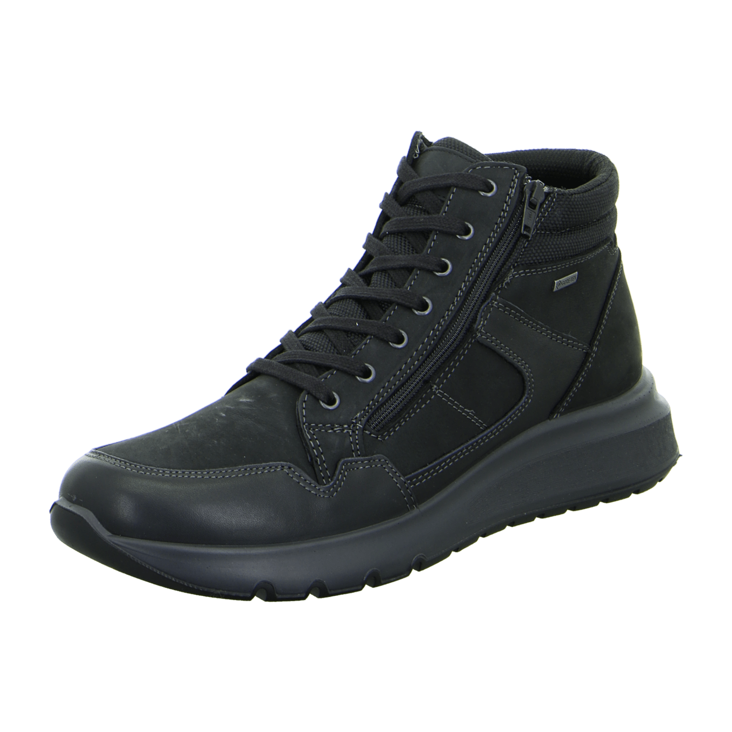 ARA Arizona Derby Boots for Men in Black Smooth Leather with Lace-Up Closure