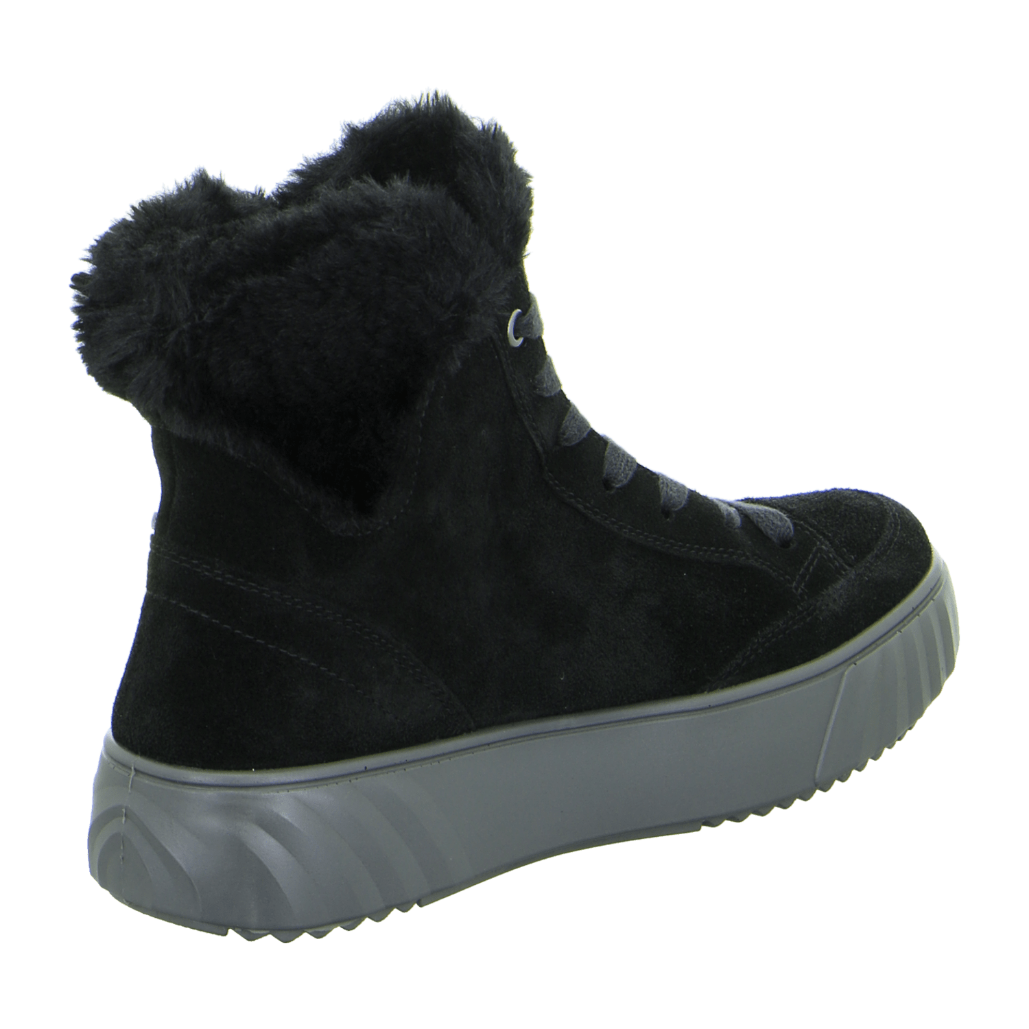 ARA MONACO Women's Sneakers in Black Velour Leather with Lace-Up Closure and Gore-Tex Warm Lining