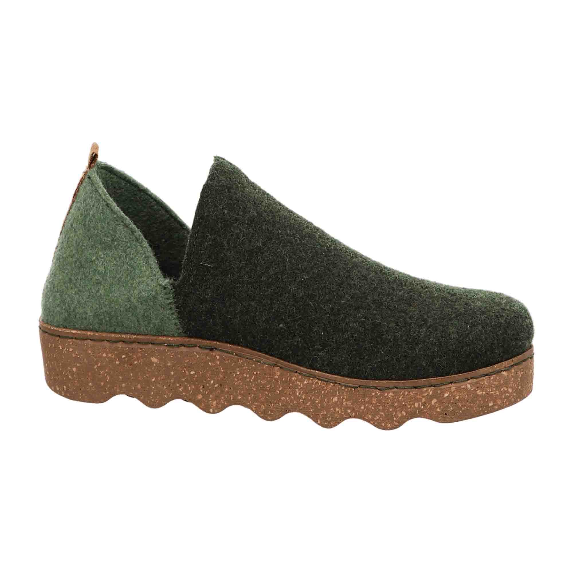 Rohde Foggia D Women's Green Felt Slip-On Shoes Warm Lined for Fall/Winter