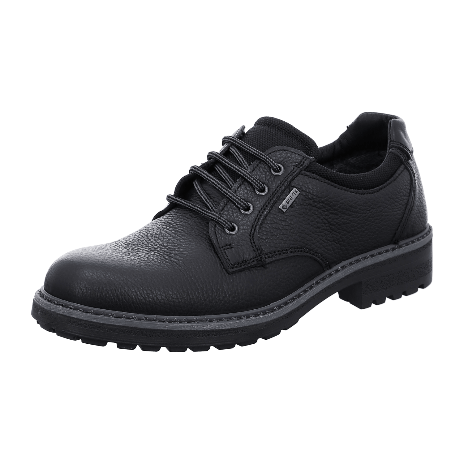 ARA FREDERIK Men's Derby Lace-Up Shoes in Smooth Leather, Black with Wool Lining and Polyurethane Sole