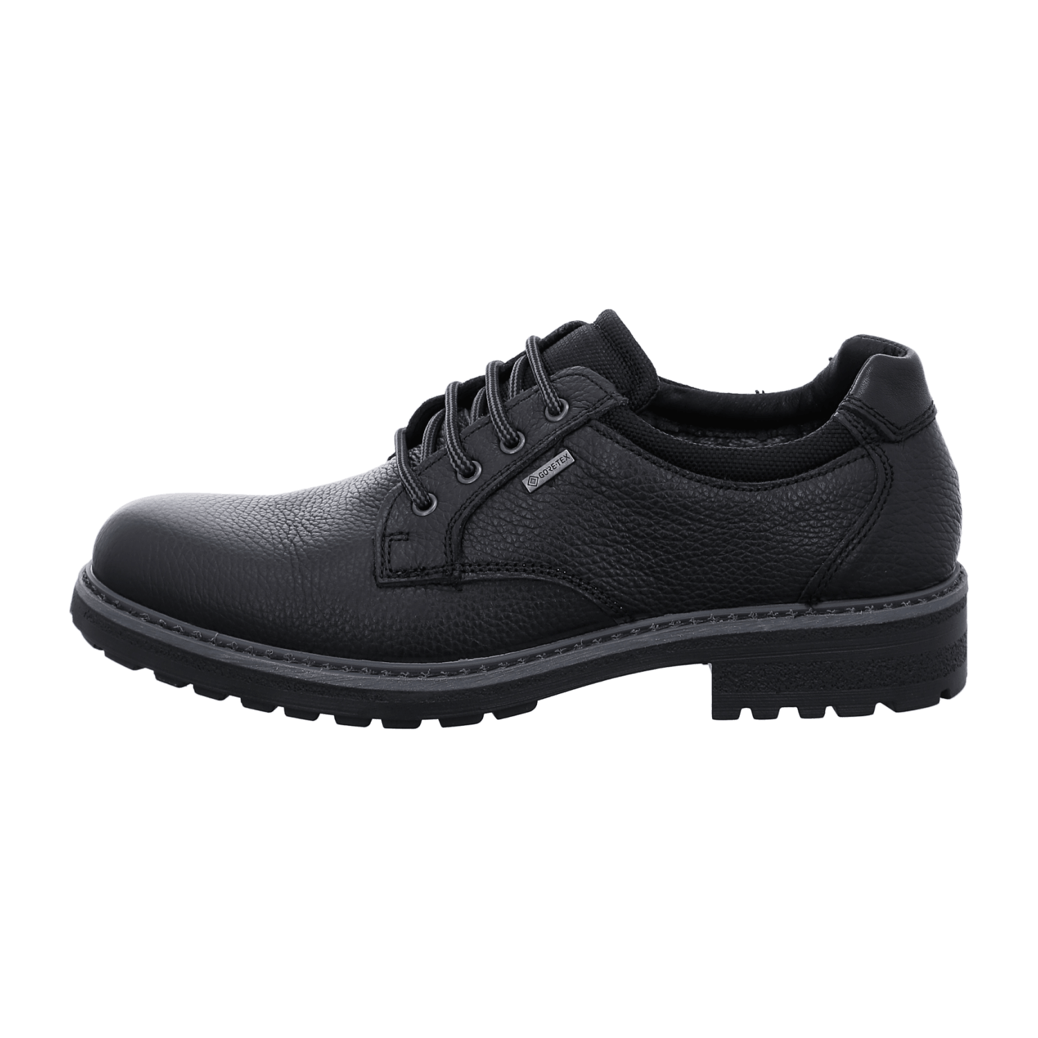 ARA FREDERIK Men's Derby Lace-Up Shoes in Smooth Leather, Black with Wool Lining and Polyurethane Sole