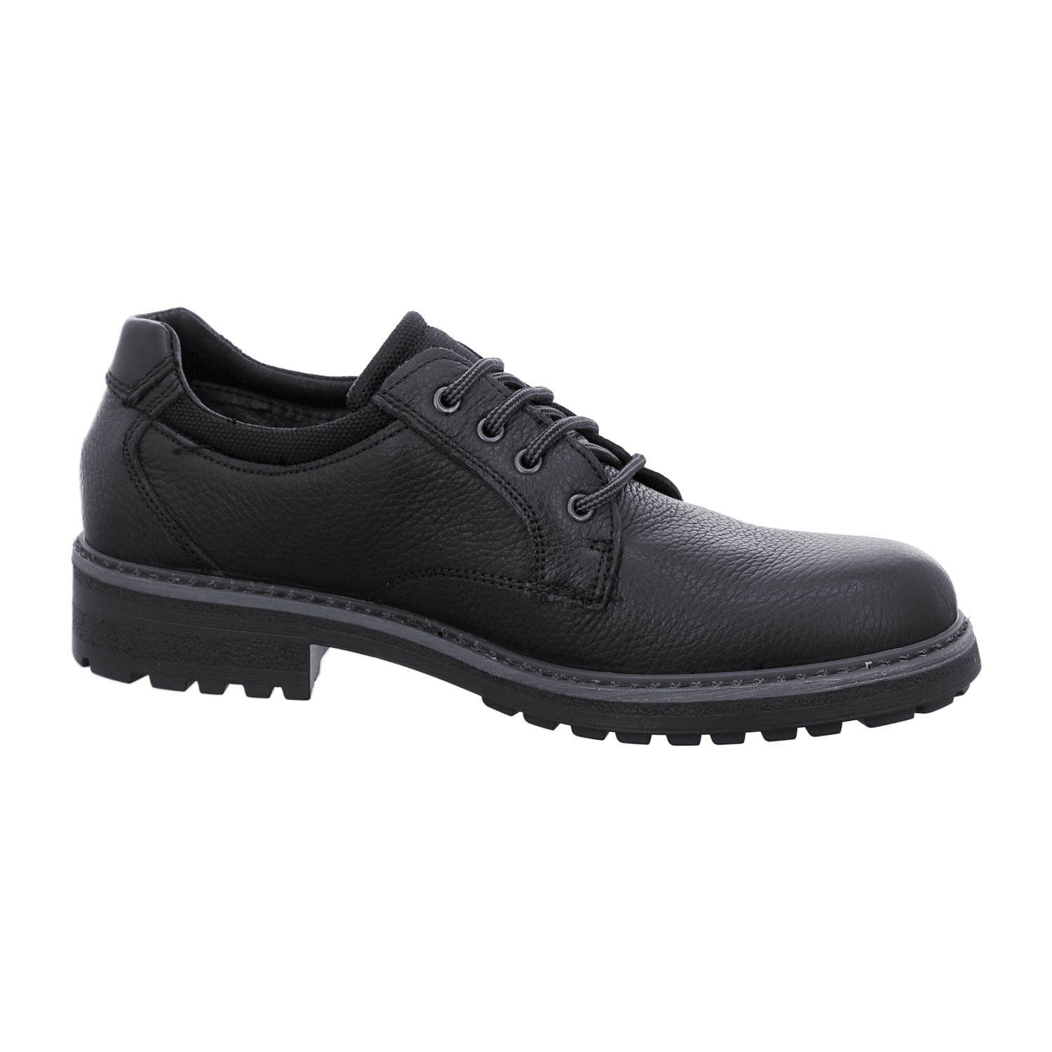 ARA FREDERIK Men's Derby Lace-Up Shoes in Smooth Leather, Black with Wool Lining and Polyurethane Sole