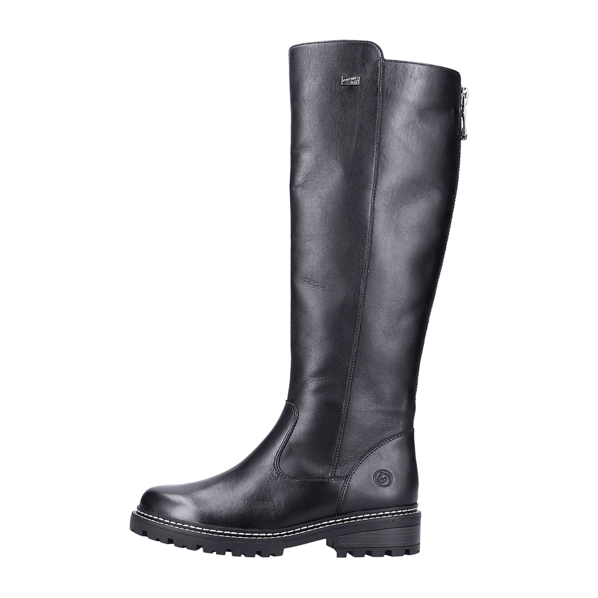 Remonte D0B72-01 Women's Black Leather Boots with Removable Insole and Zip