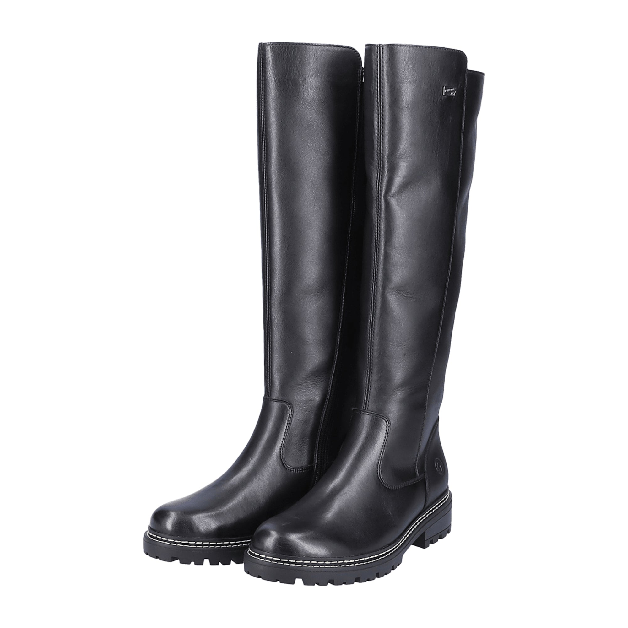 Remonte D0B72-01 Women's Black Leather Boots with Removable Insole and Zip