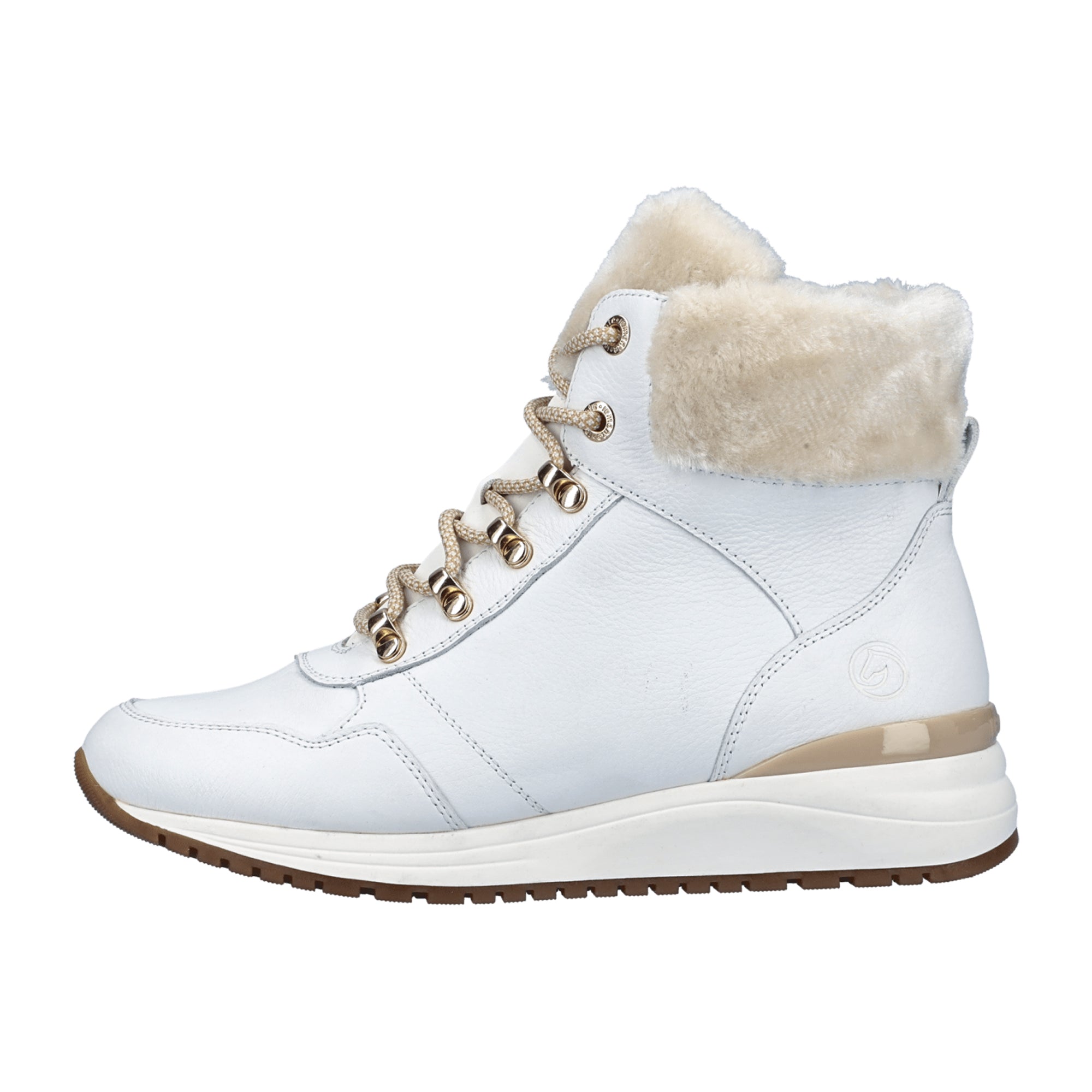 Remonte Women's White Sneakers R377380 Lace-Up for Fall Winter