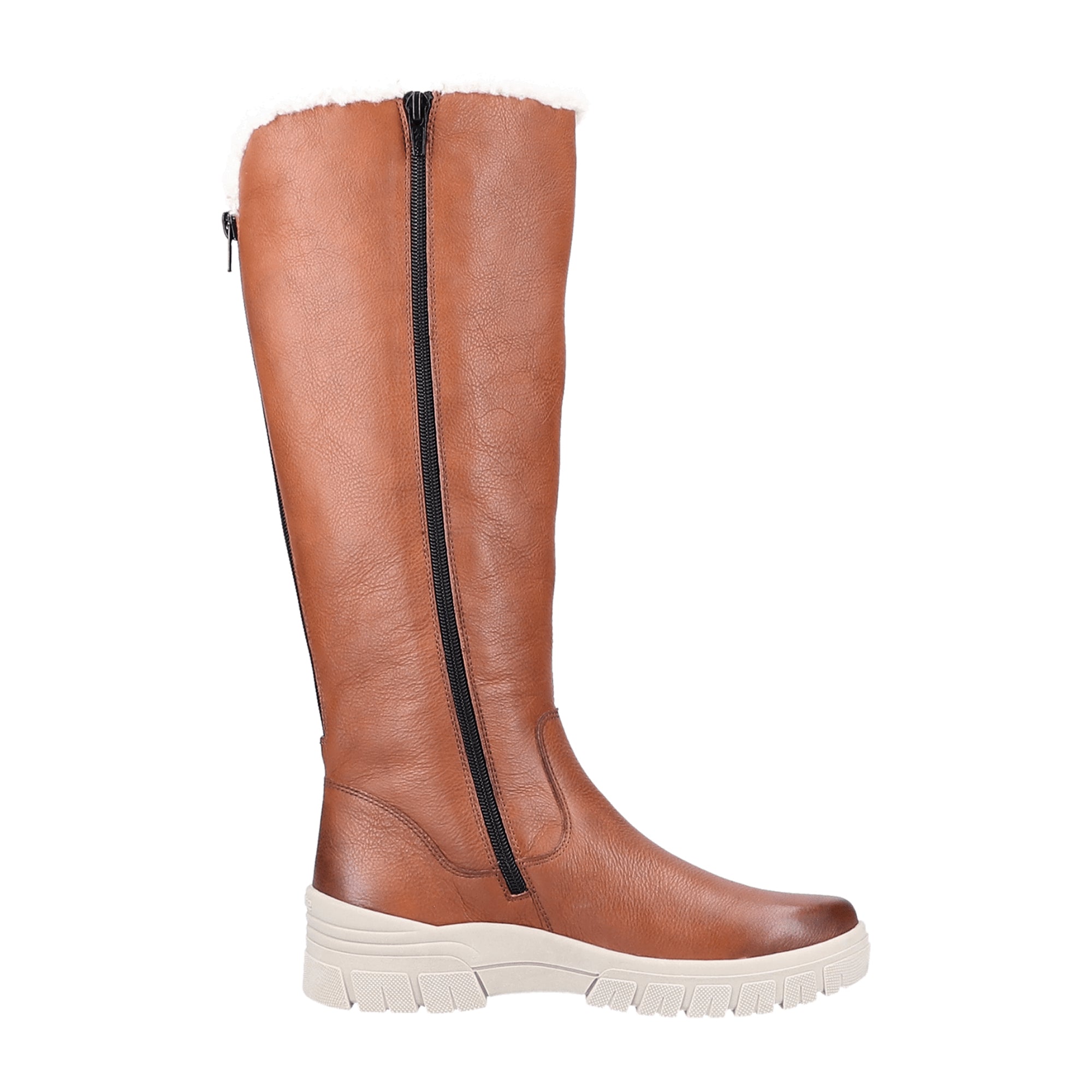 Remonte Women's Brown Boots with Removable Insole and Zip Closure
