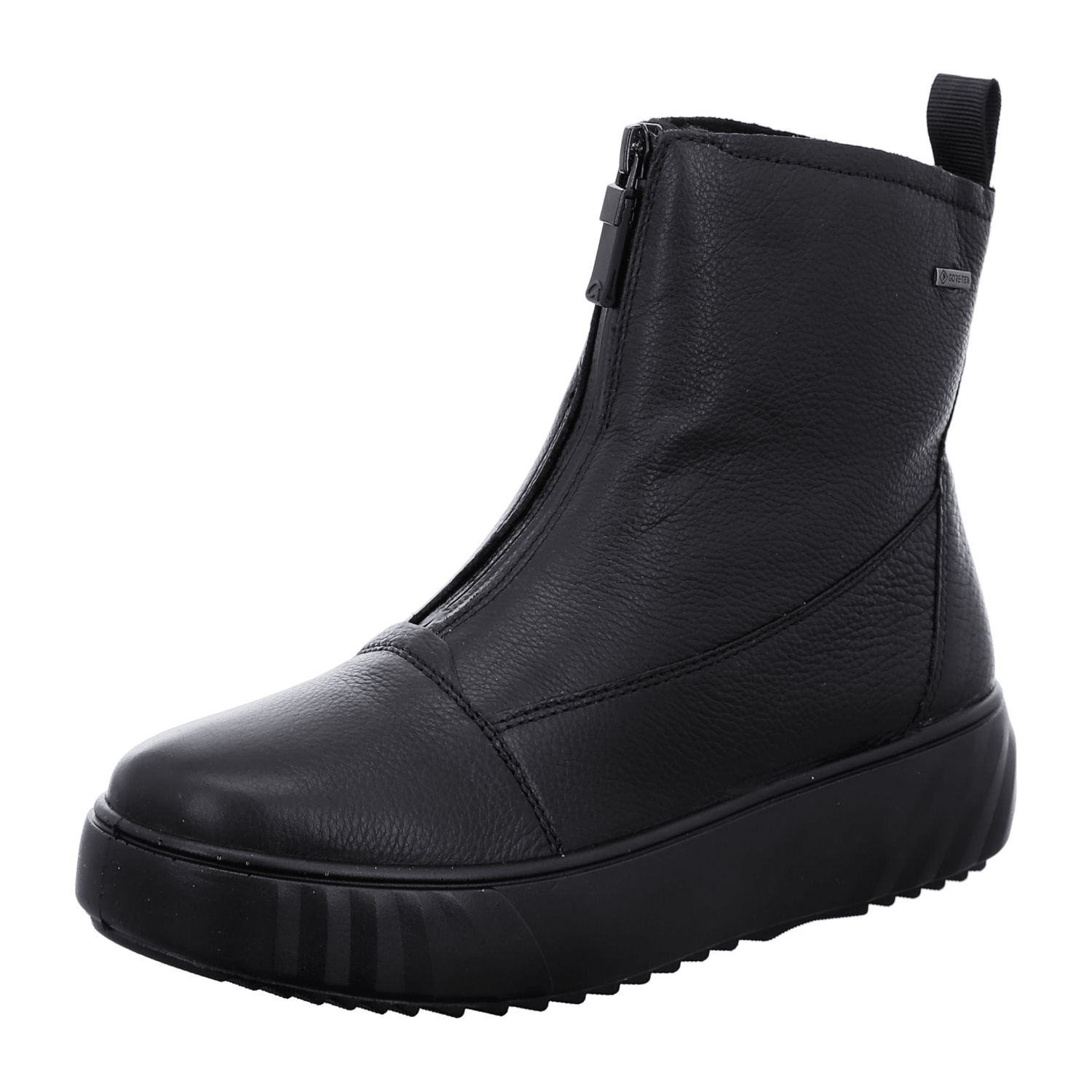 ARA Monaco Women's Leather Ankle Boots with Zipper, Black Classic