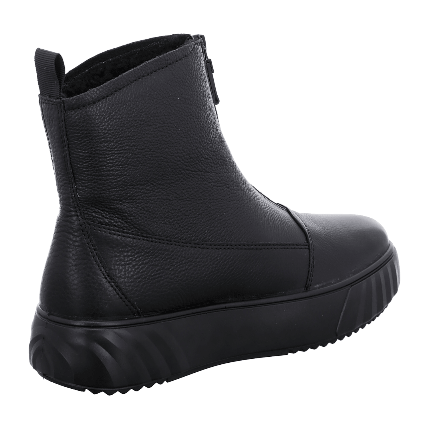 ARA Monaco Women's Leather Ankle Boots with Zipper, Black Classic