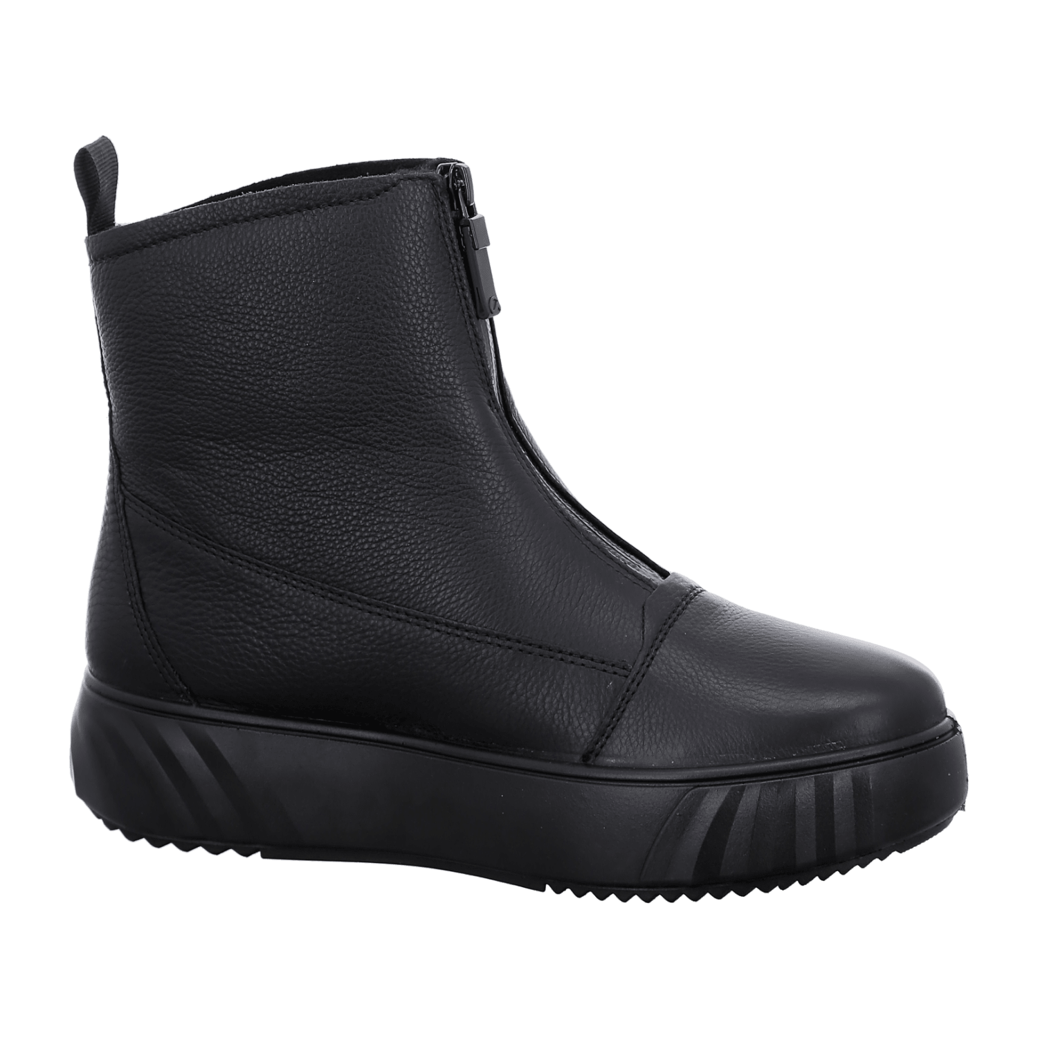 ARA Monaco Women's Leather Ankle Boots with Zipper, Black Classic