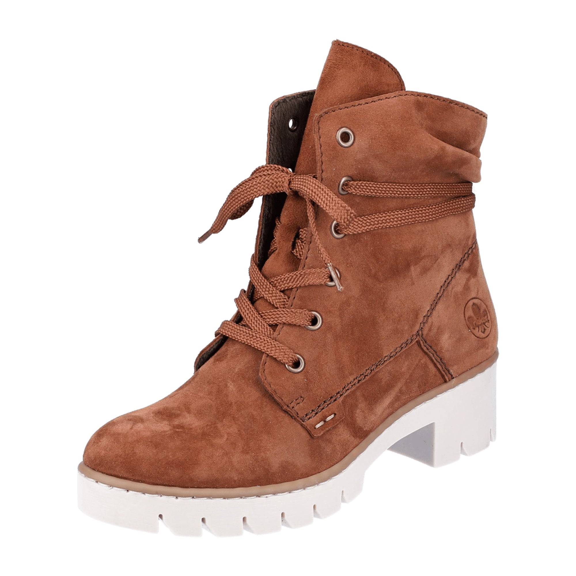 Rieker X5717 Women's Brown Lace-Up Shoes for Fall and Winter