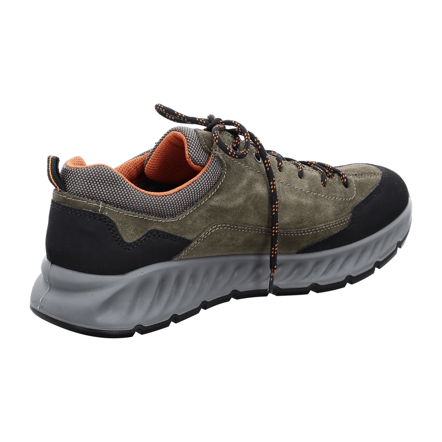 ARA PAOLO Men's Nubuck Leather Sneakers with Lace-Up Closure in Green