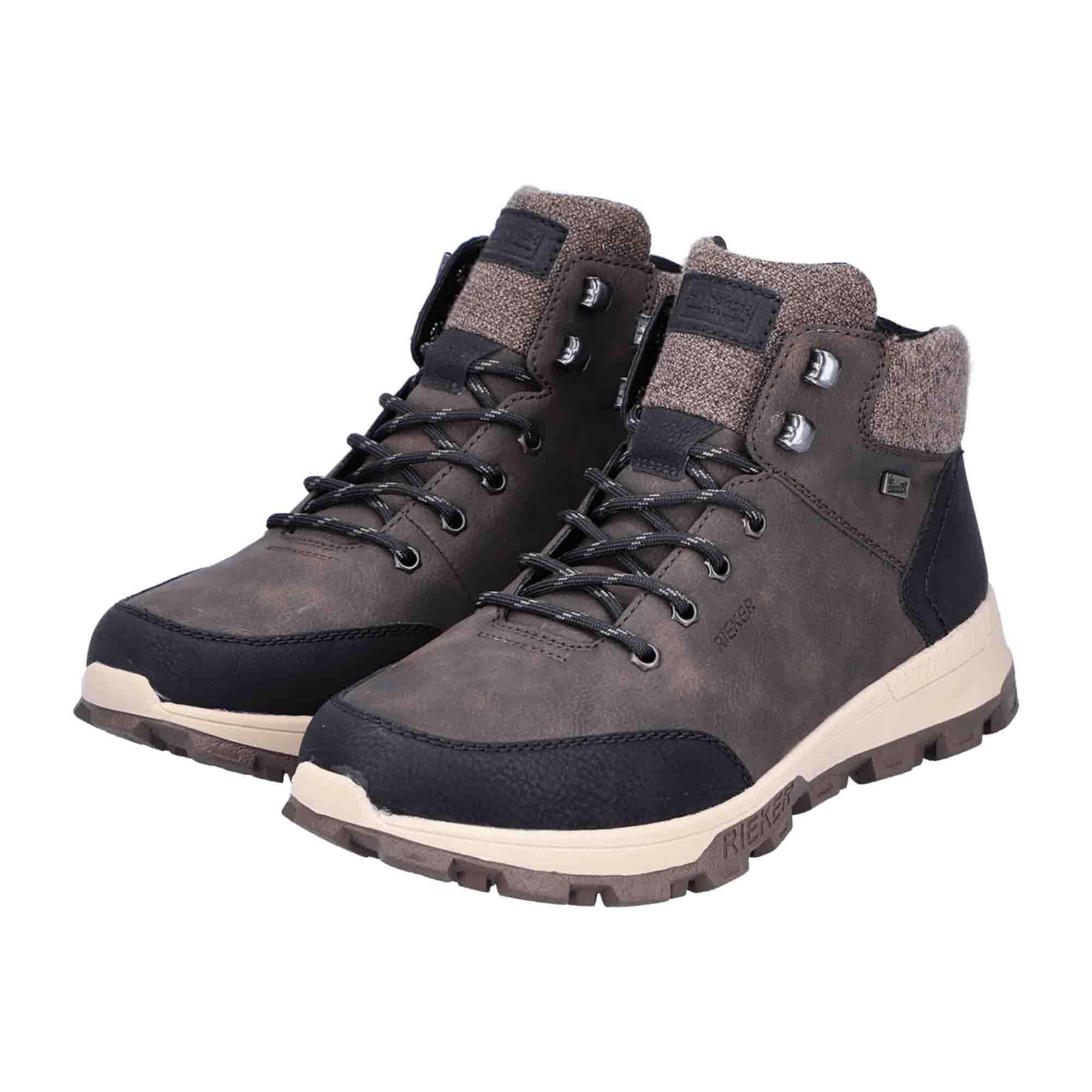 Rieker HWK Men's Brown Leather Boots with Warm Lining and Rieker Tex Membrane
