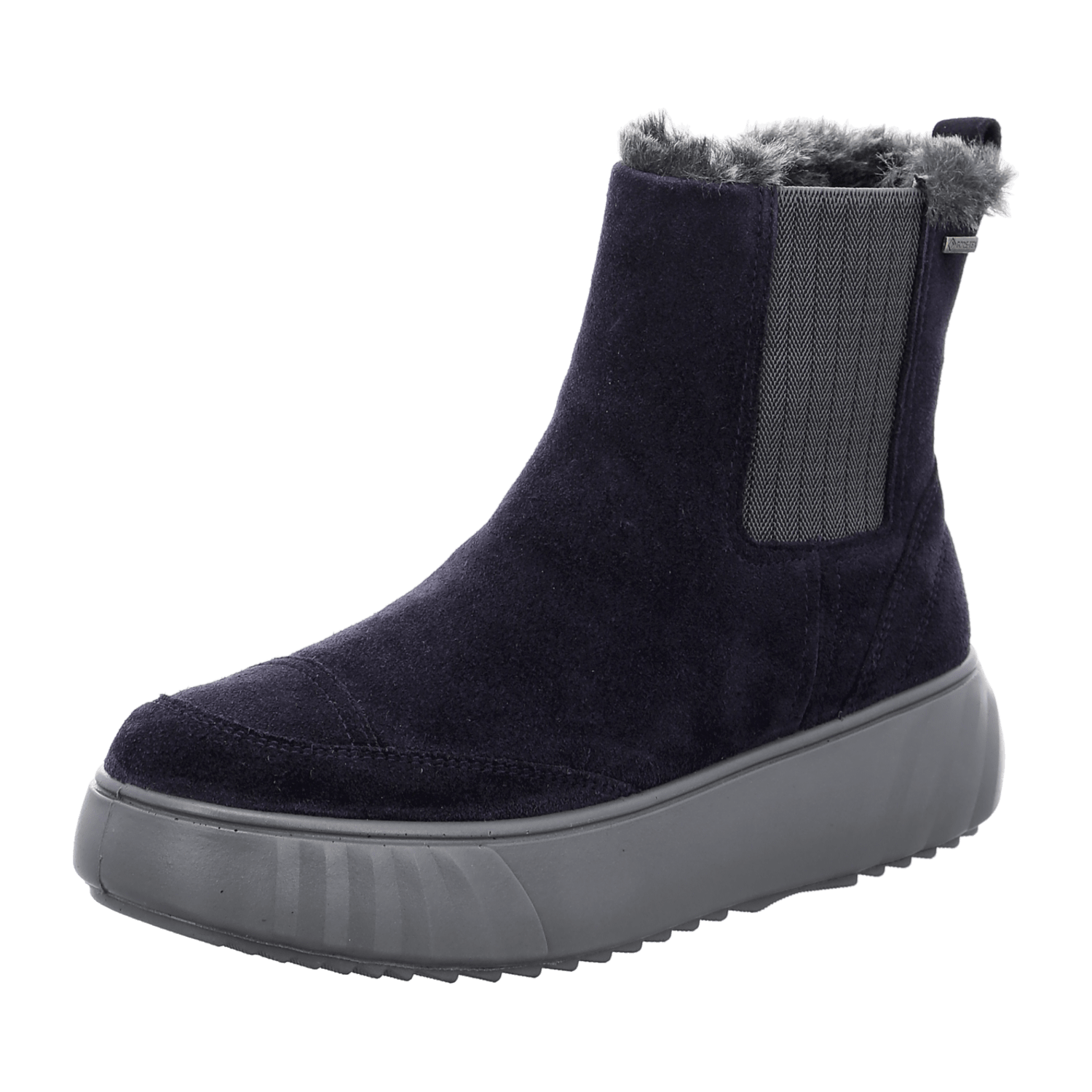 ARA ChelseaWF BlueVel H-Width Gore Chelsea Boots for Women in Blue with Leather Lining and Round Toe