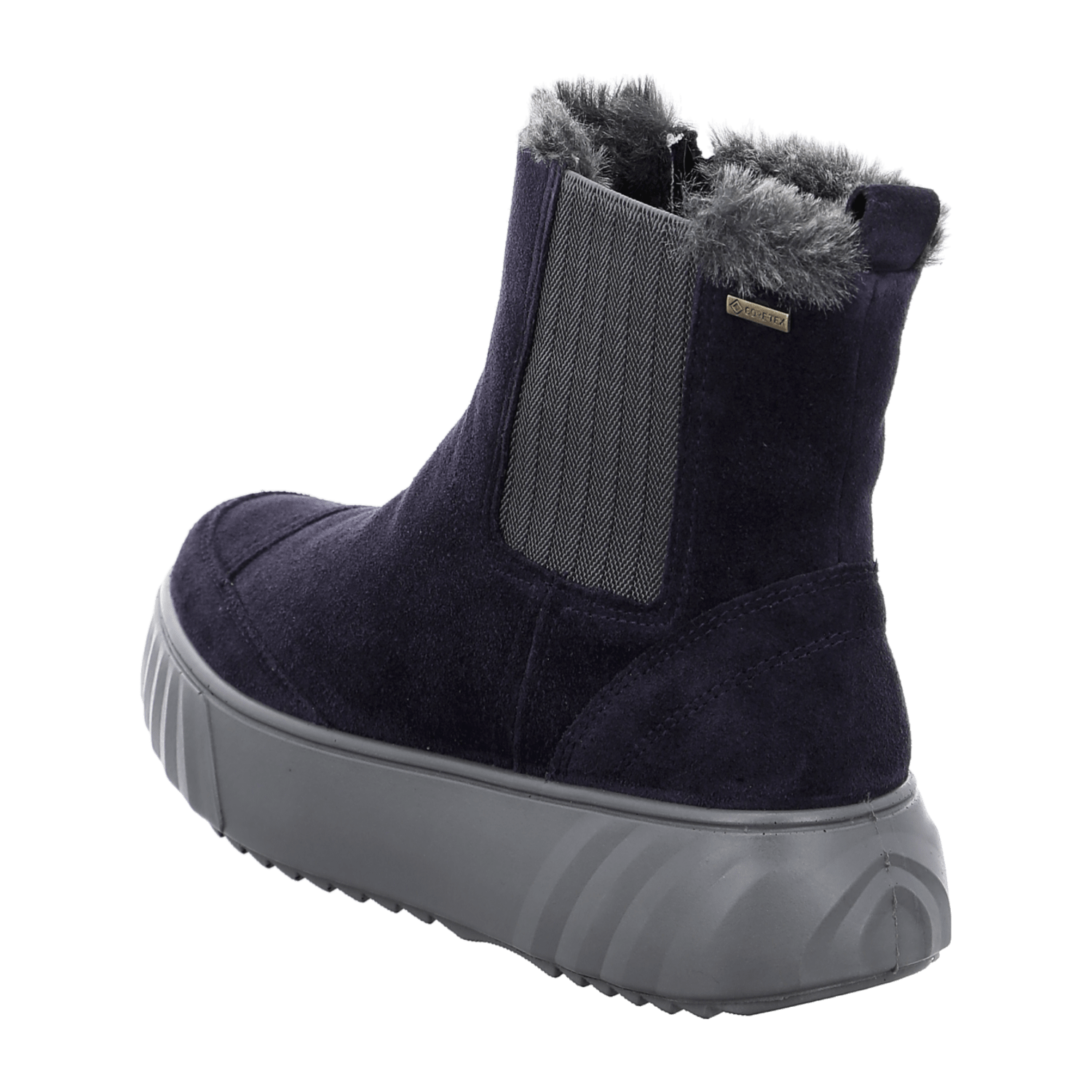 ARA ChelseaWF BlueVel H-Width Gore Chelsea Boots for Women in Blue with Leather Lining and Round Toe