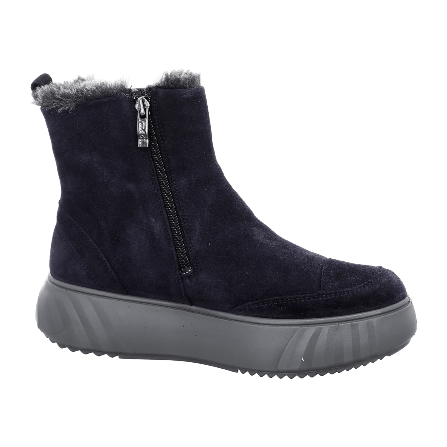 ARA ChelseaWF BlueVel H-Width Gore Chelsea Boots for Women in Blue with Leather Lining and Round Toe