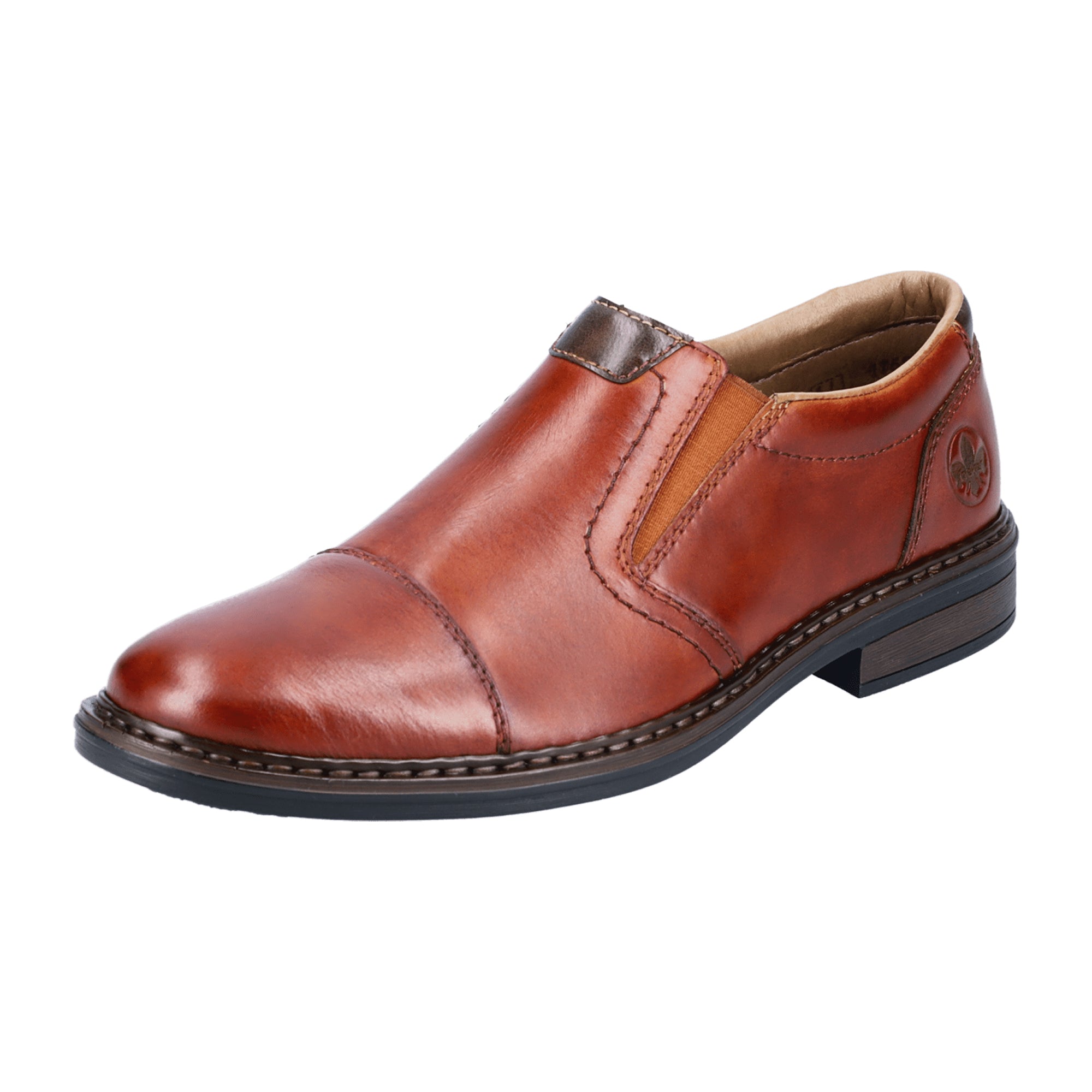 Rieker 17659-23 Classic Brown Slip-On Shoes with Comfort Leather Insole