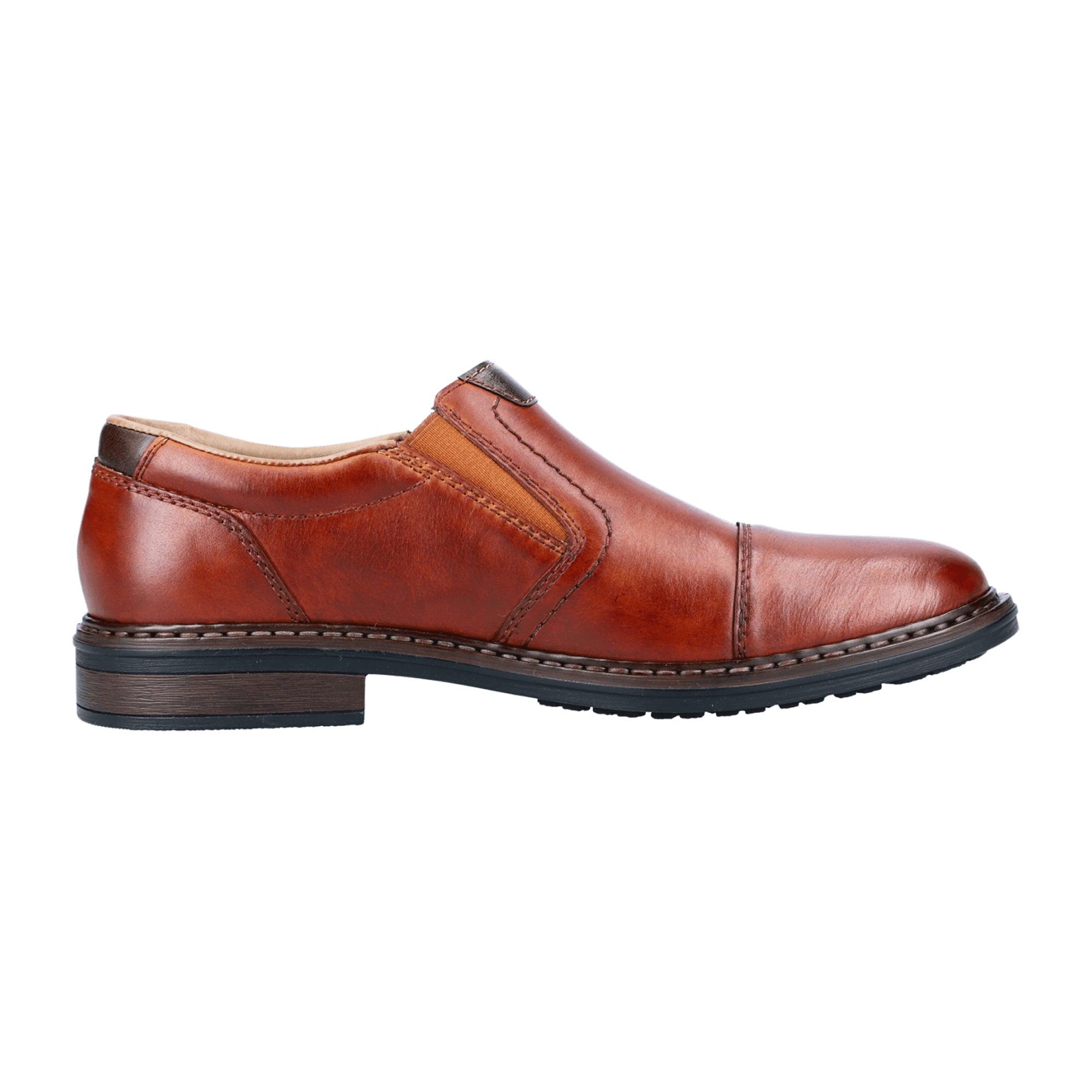 Rieker 17659-23 Classic Brown Slip-On Shoes with Comfort Leather Insole