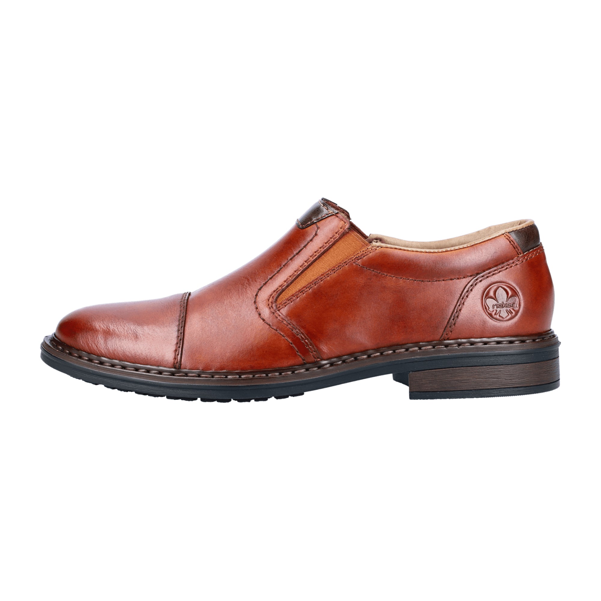 Rieker 17659-23 Classic Brown Slip-On Shoes with Comfort Leather Insole