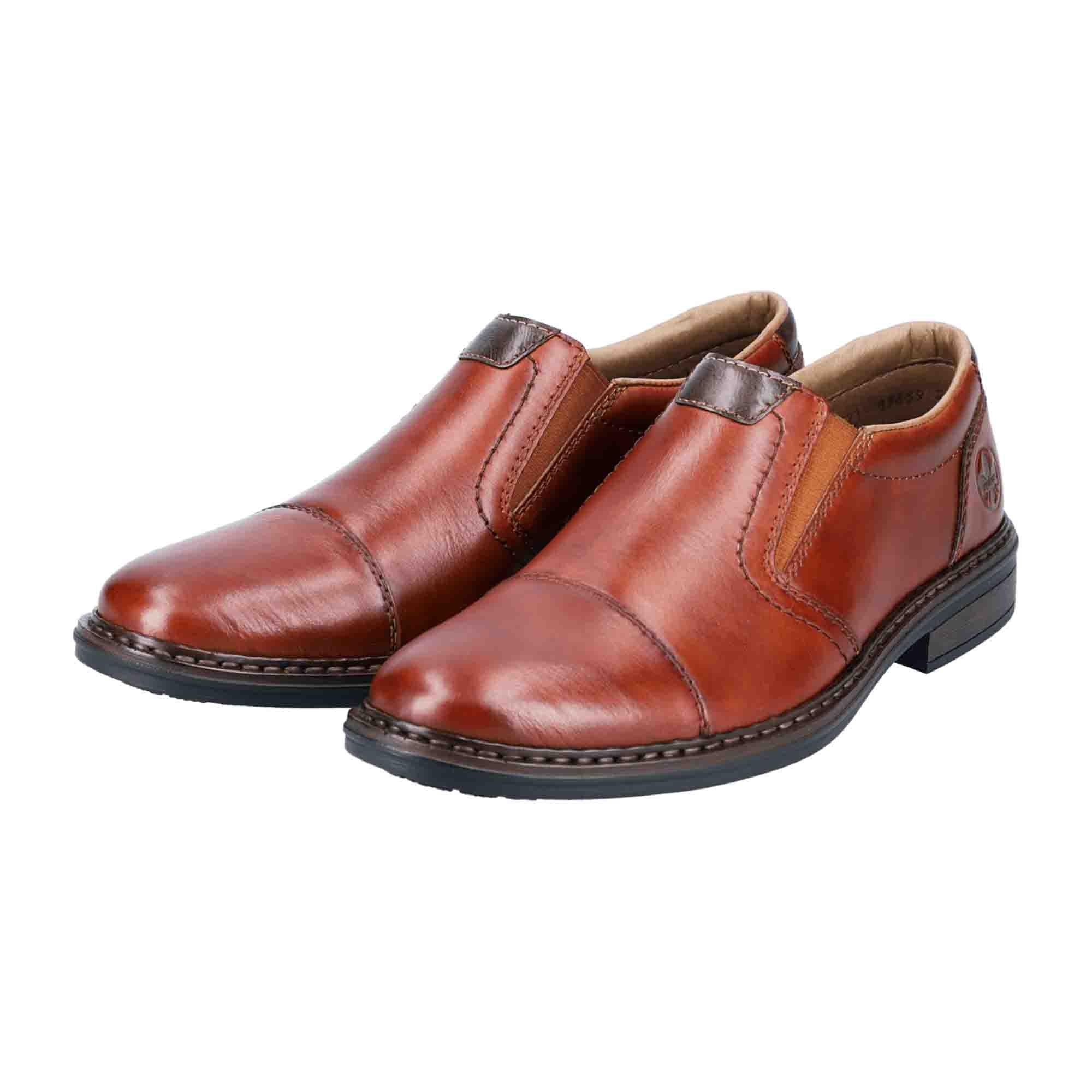 Rieker 17659-23 Classic Brown Slip-On Shoes with Comfort Leather Insole