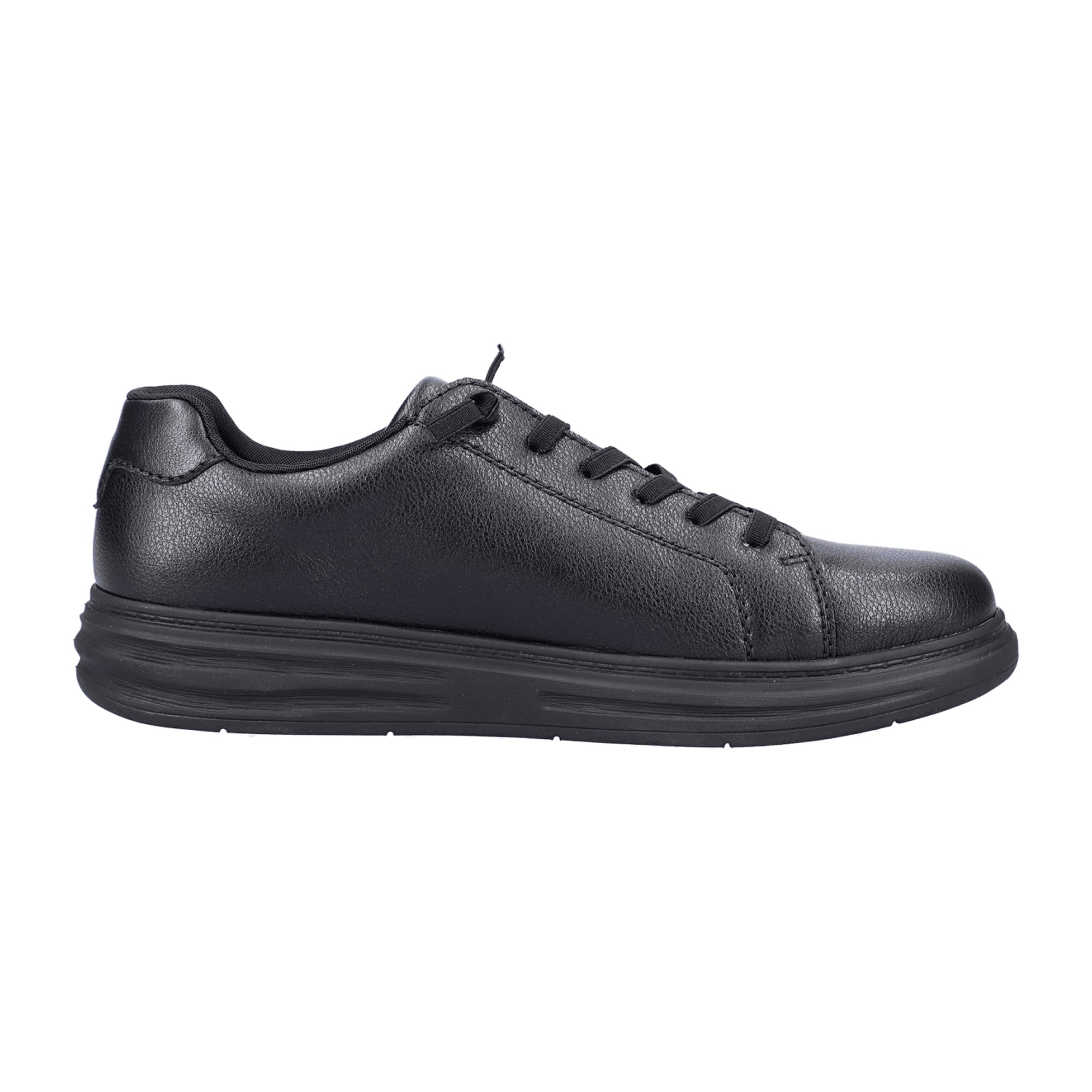 Rieker HWK Men's Black Casual Shoes with Removable Insole and Lace-Up Closure