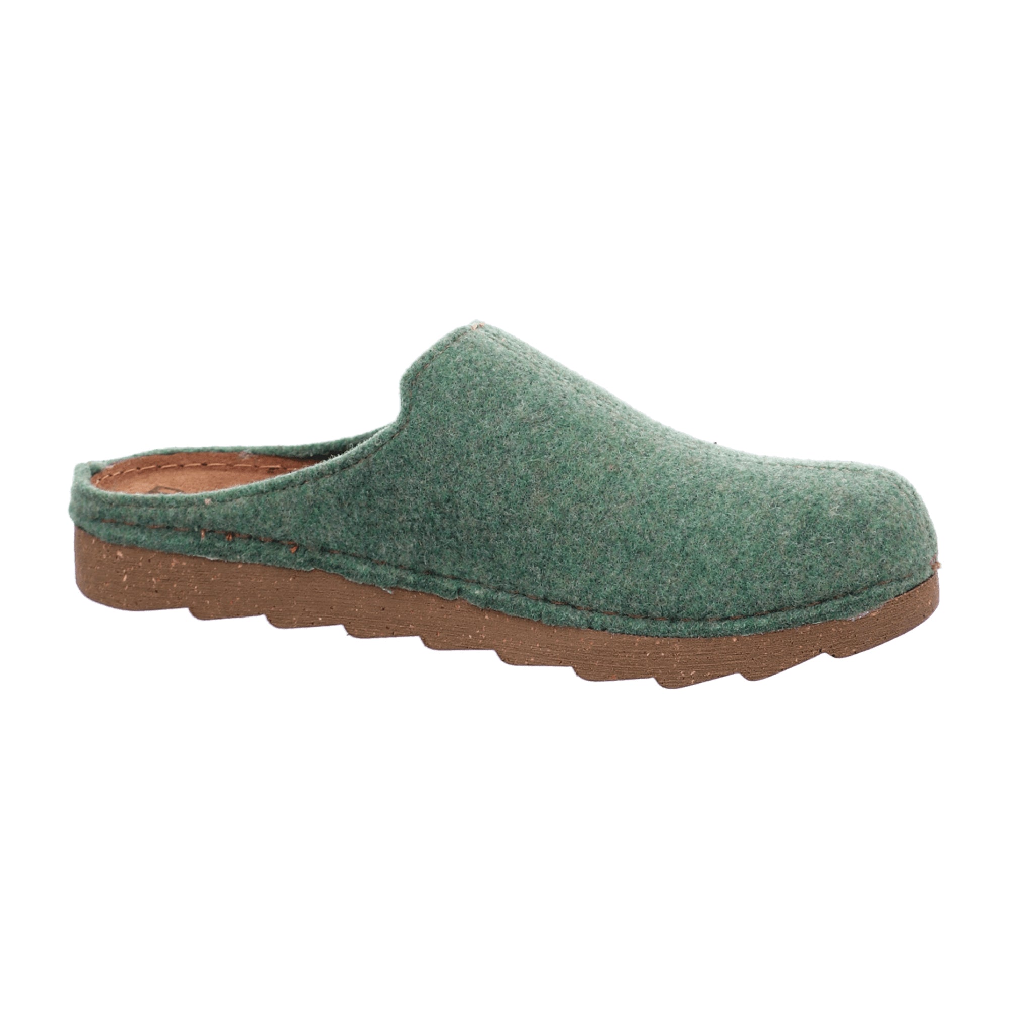 Rohde Men's Green Slip-On House Shoes Textile Lining Rubber Sole Flat Heel