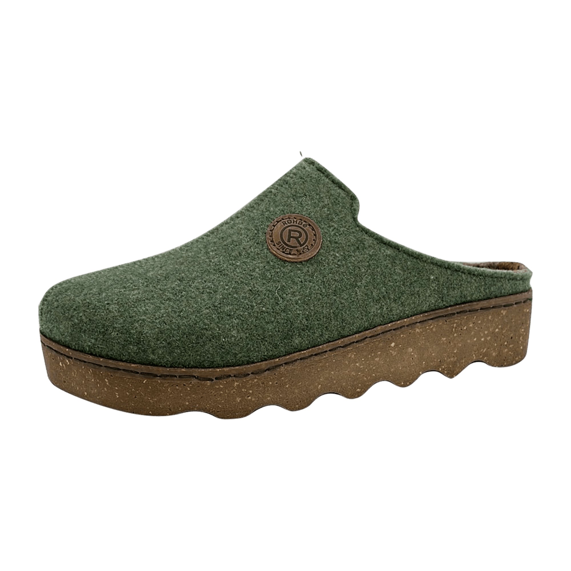 Rohde Women's Green Pantolette 6120 62 with Removable Insole and Wedge Heel