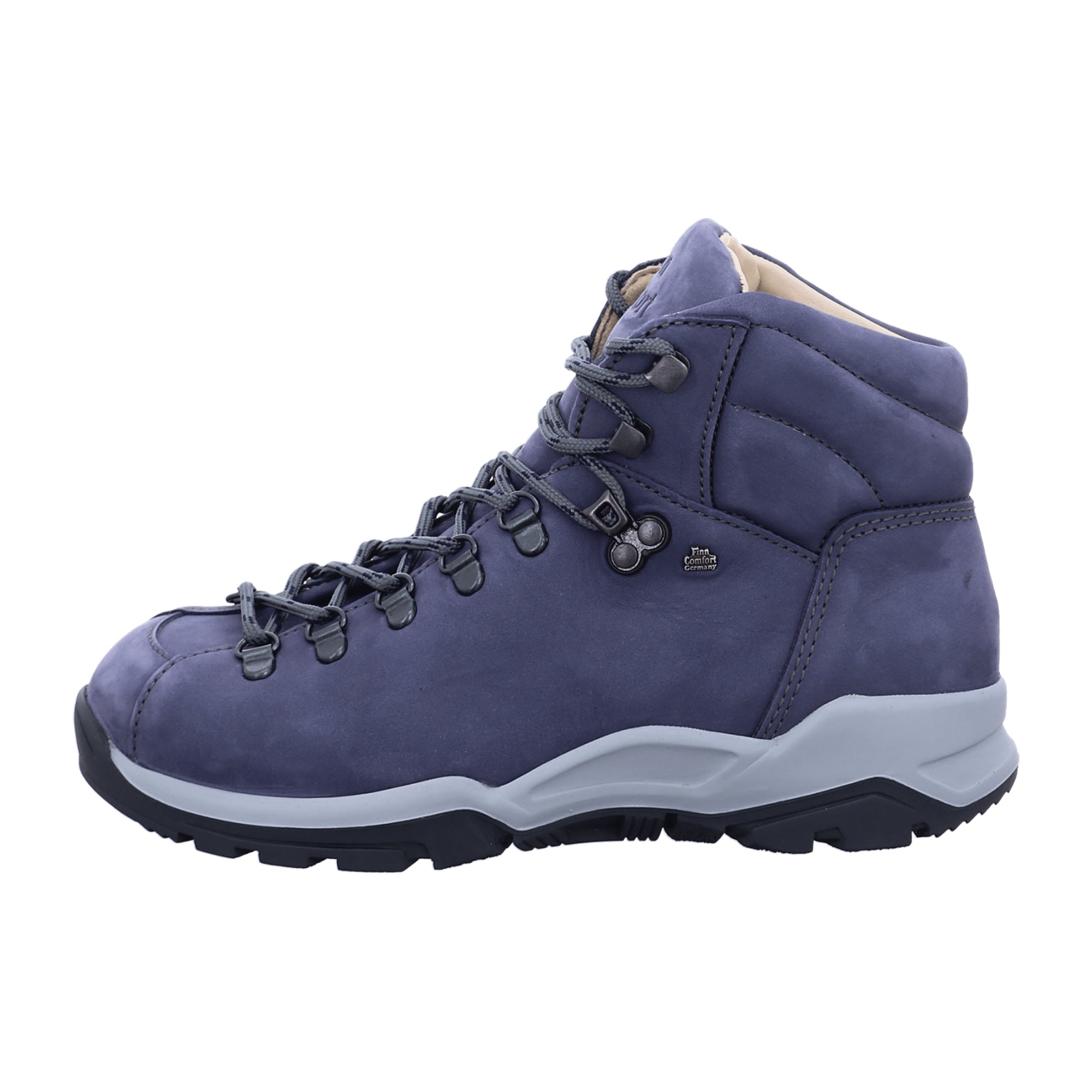 Finn Comfort Garmisch Women's Hiking Boots - Marine Blue Nubuck Leather, Orthopedic Support