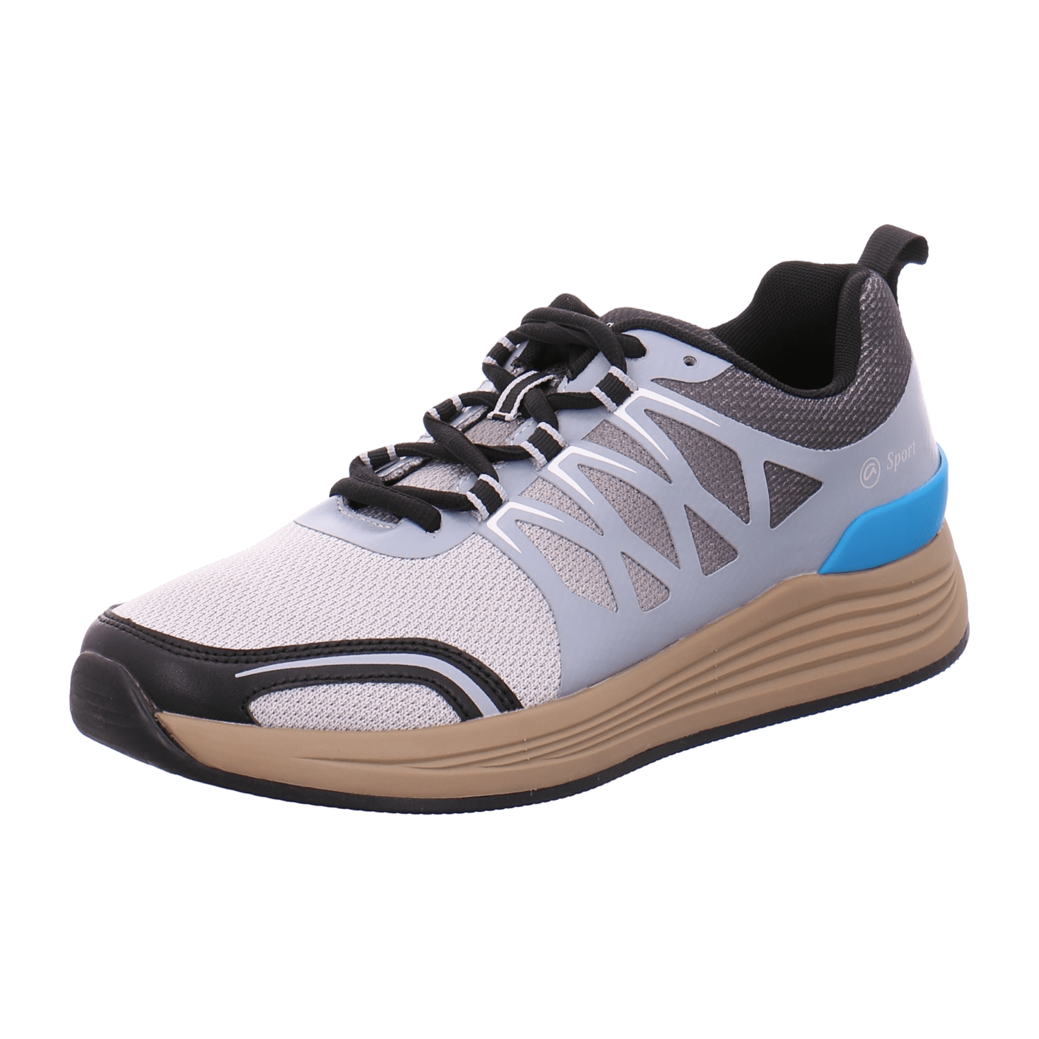 ARA CHICAGO Men's Sneakers in Gray, Lace-Up, Synthetic Textile Upper, Textile Lining, EVA Sole