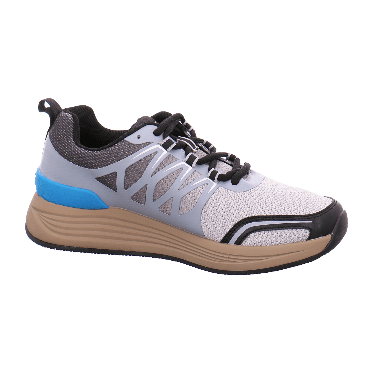ARA CHICAGO Men's Sneakers in Gray, Lace-Up, Synthetic Textile Upper, Textile Lining, EVA Sole