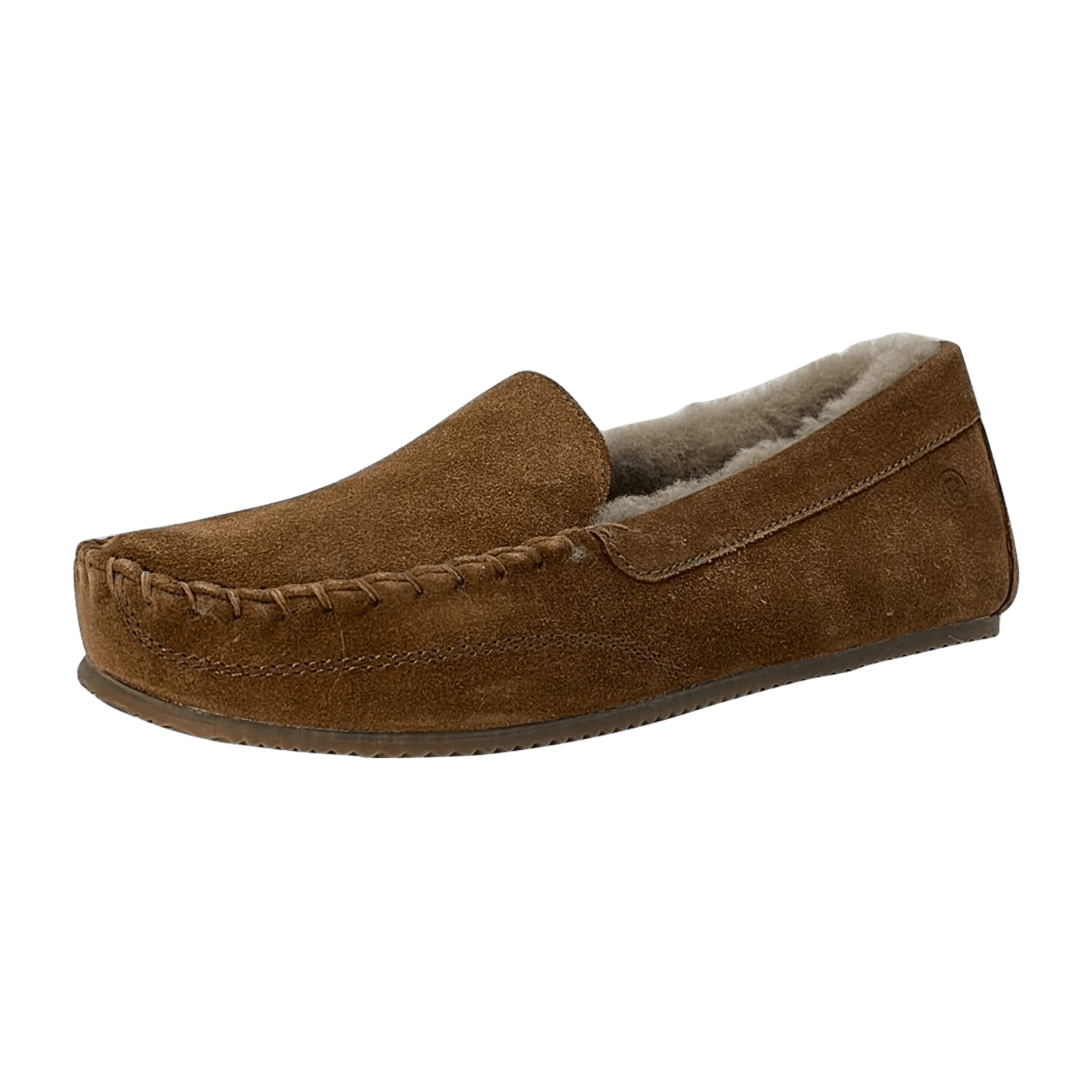 Rohde Women's Brown Suede Slippers 7042 76 with Removable Fur Insole