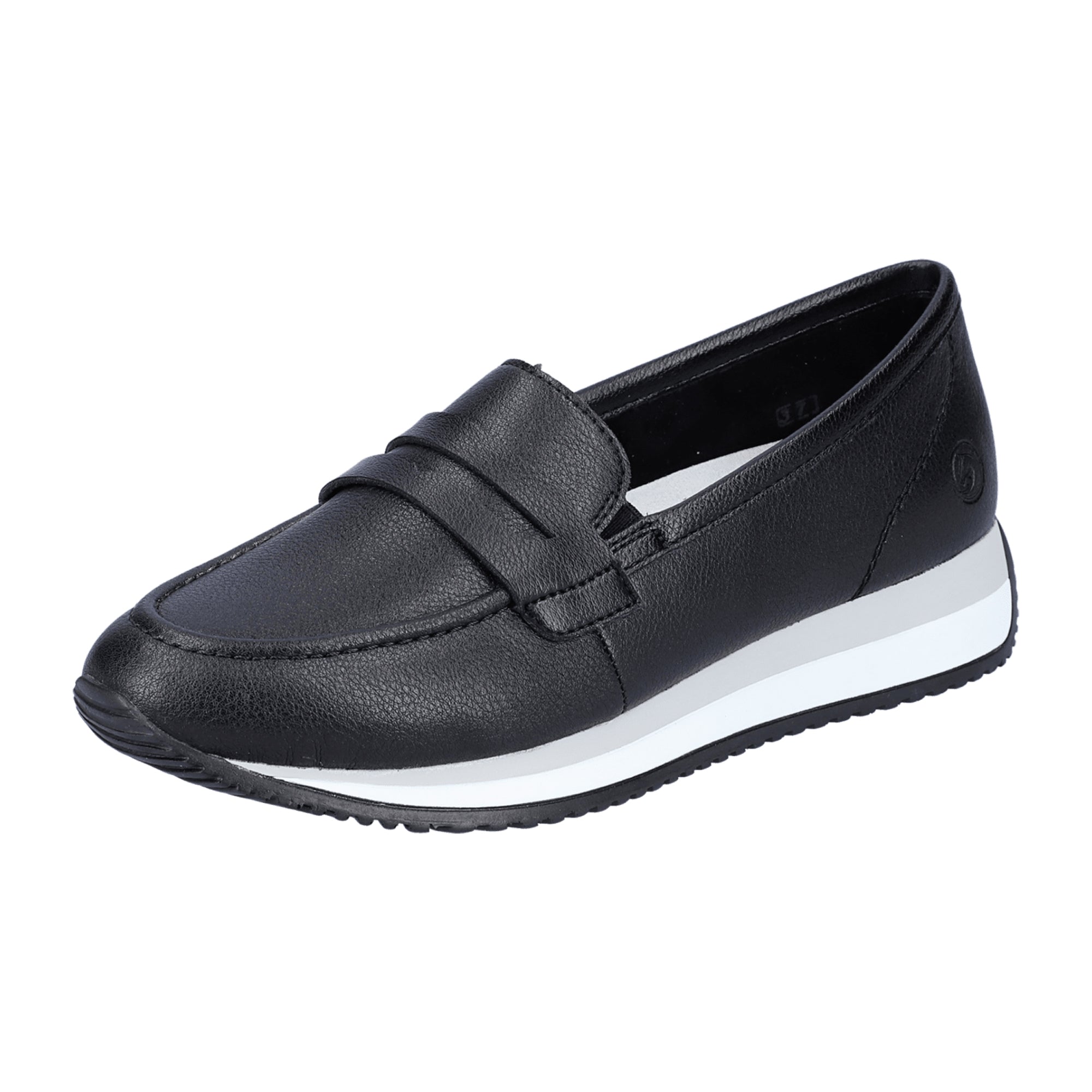 Remonte Comfortable Black Leather Slip-On Loafers for Women