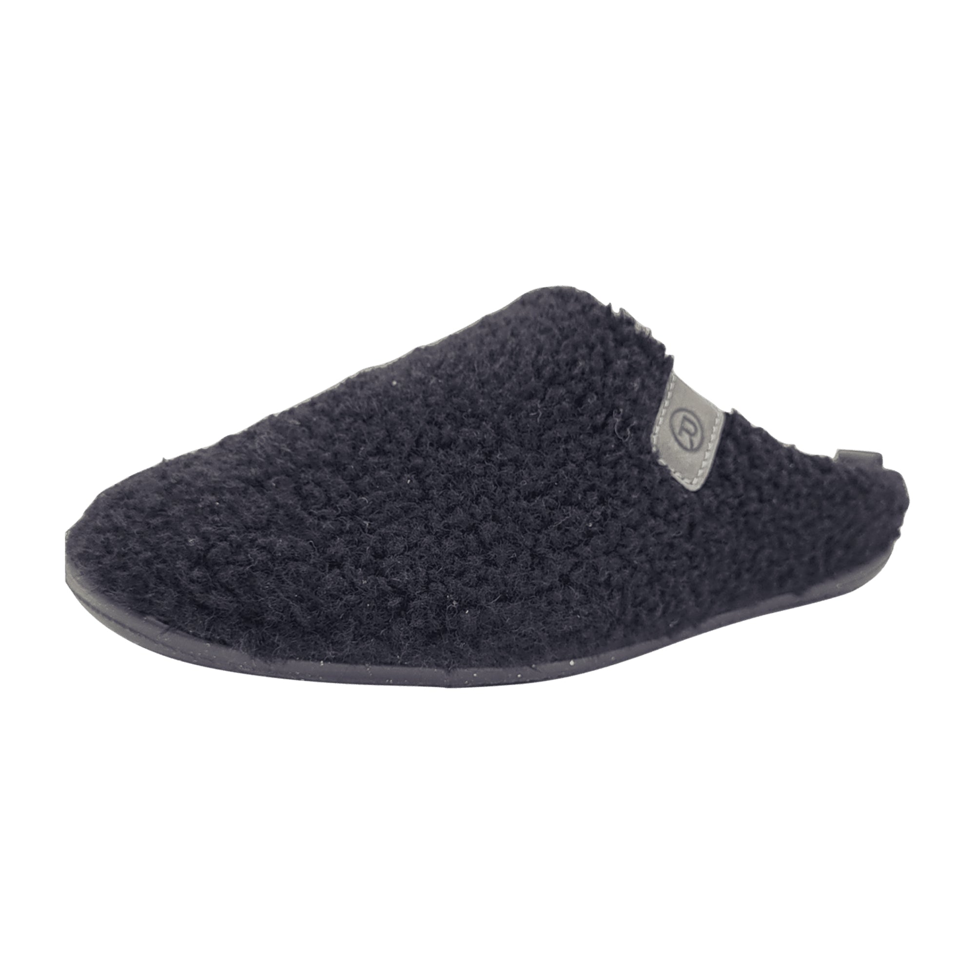 Rohde Women's Black Slip-On House Shoes Warm Lined Textile Upper Winter