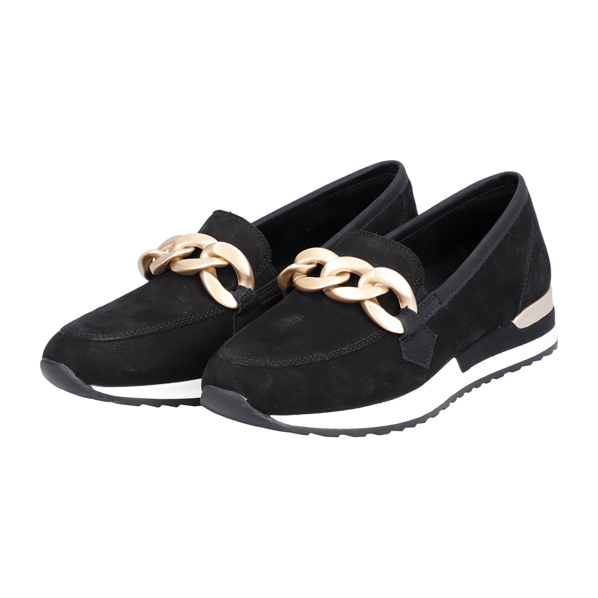 Remonte FS Women's Black Slip-On Loafers with Soft Insole and Grippy Sole