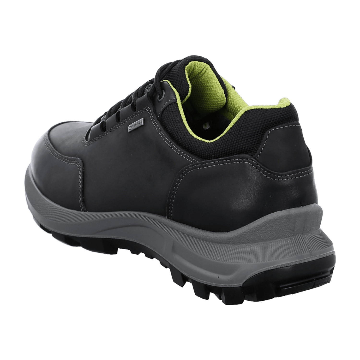 ARA Men's Leather Lace-Up Sneakers in Black with Round Toe