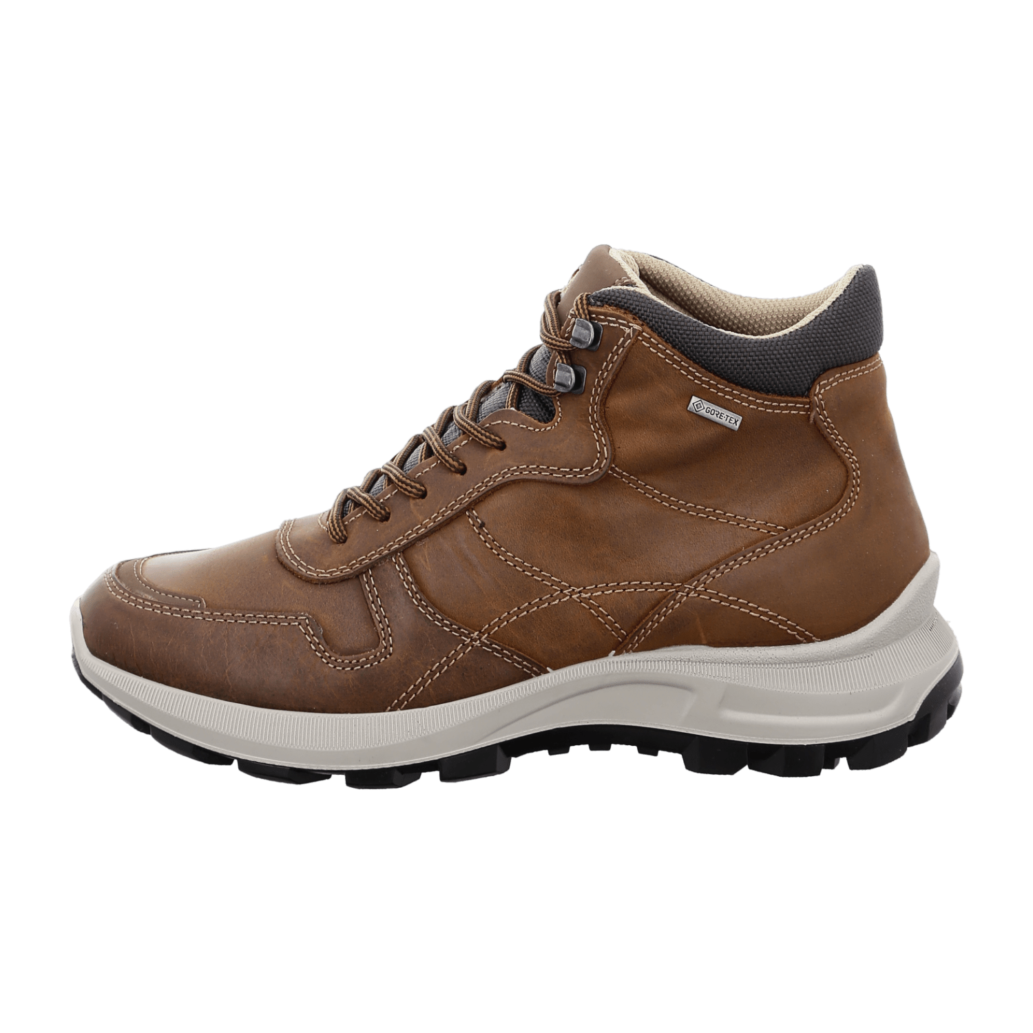 ARA MAURO Men's Brown Leather Derby Boots Lace-Up Ankle Boots