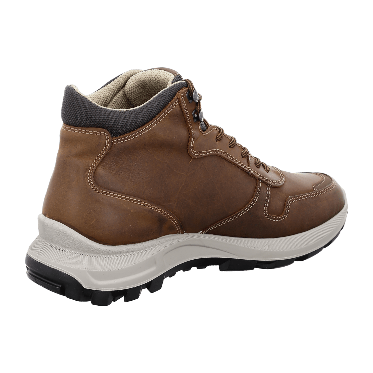 ARA MAURO Men's Brown Leather Derby Boots Lace-Up Ankle Boots