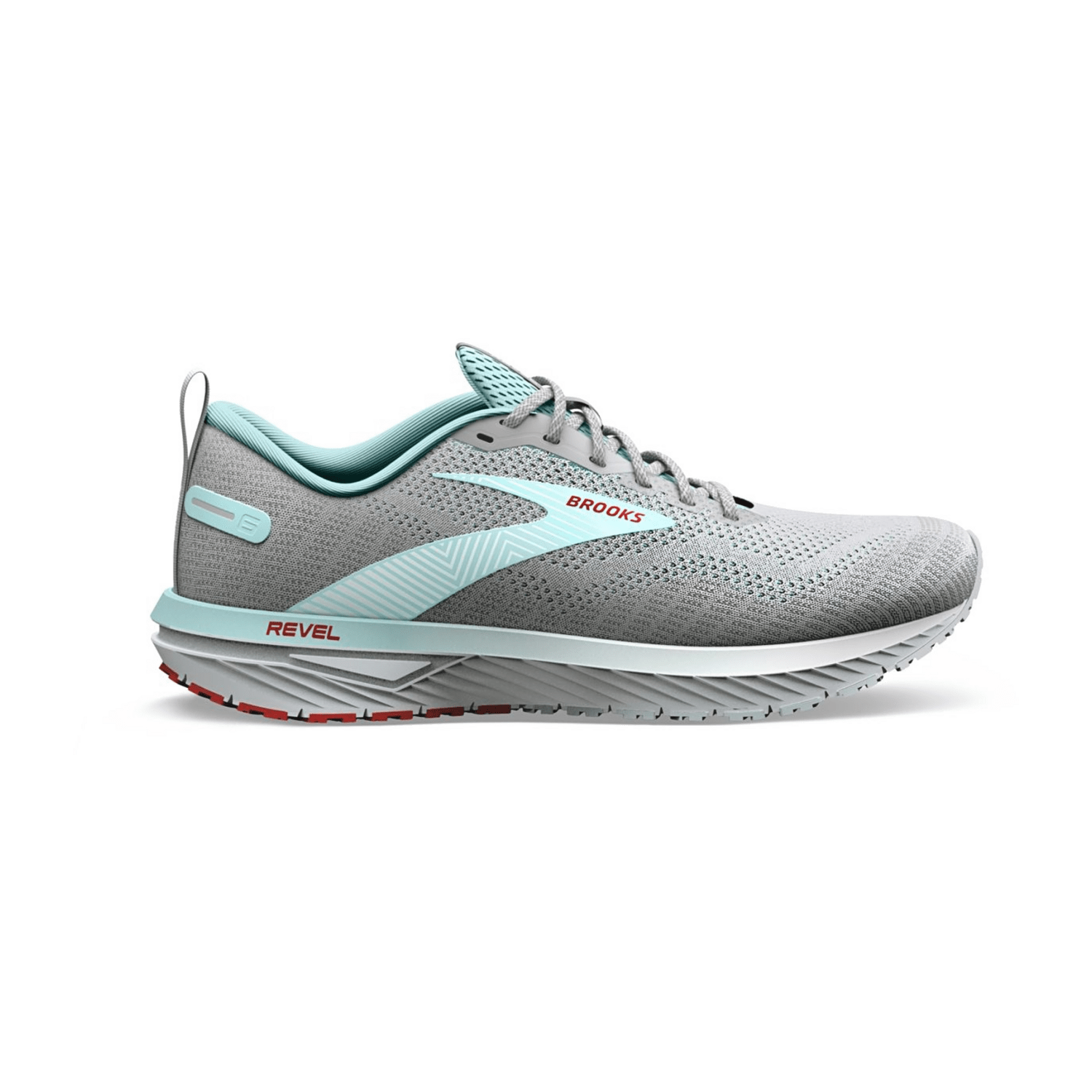 Brooks Revel 6 Women's Running Shoes in Grey with Lace-Up Closure and Round Toe