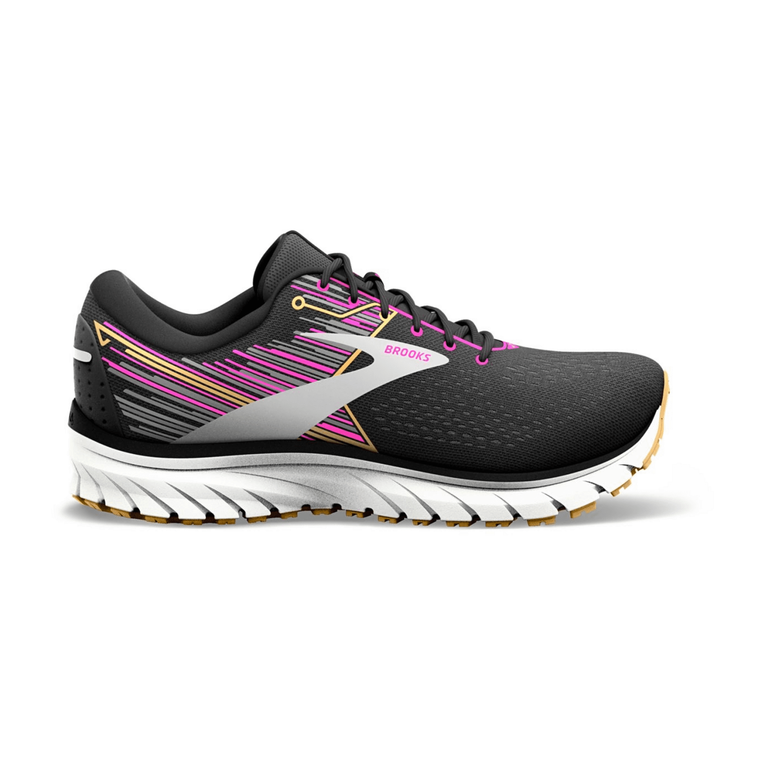 Brooks Defyance 12 Women's Running Shoes in Black, Lace-Up Closure, Rubber Outsole, Textile Lining