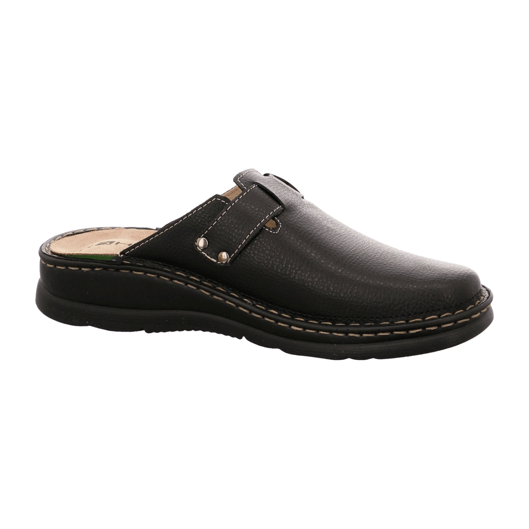 Rohde Men's Black Leather Shoes with Removable Insole and Lace-Up Closure