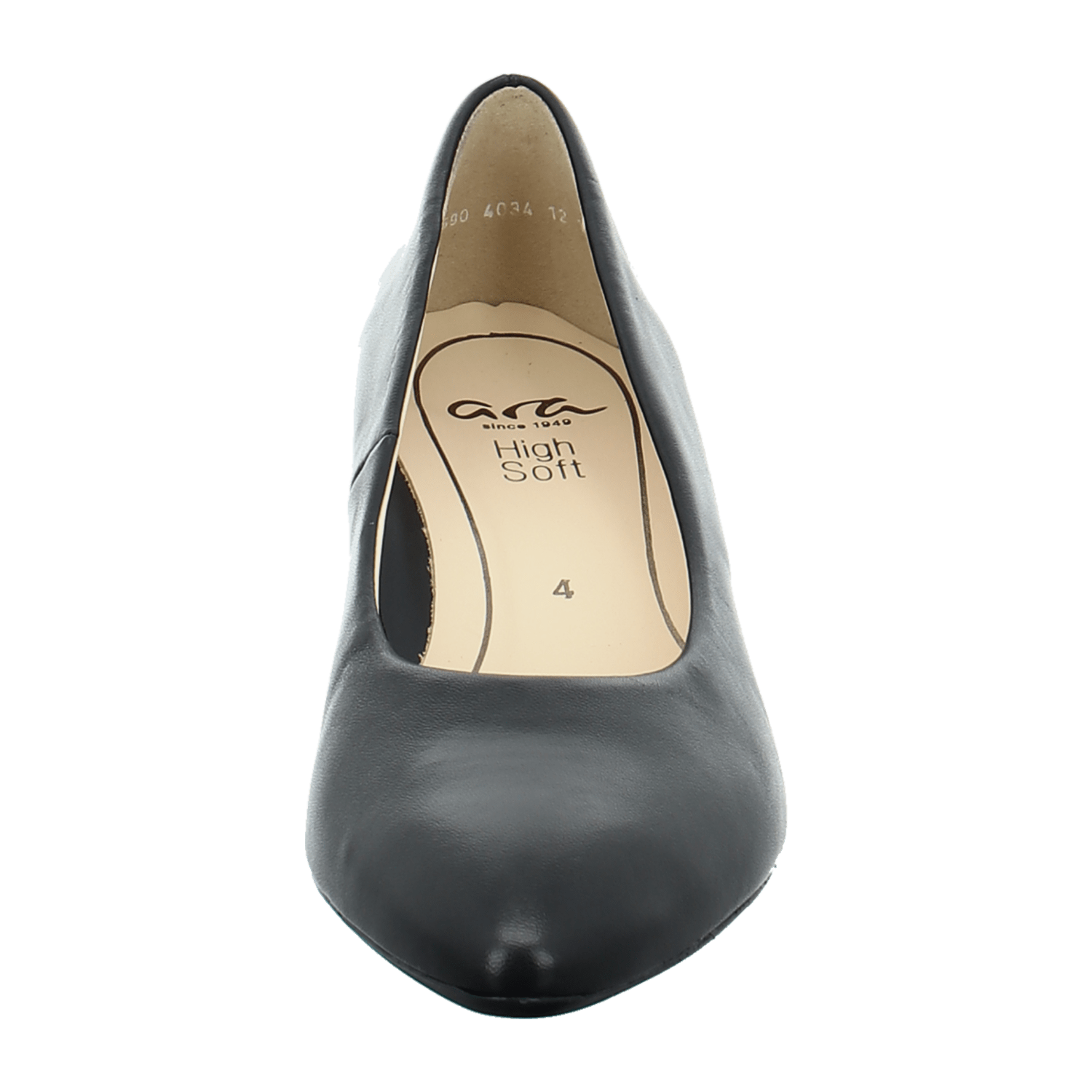 ARA LONDON Women's Pointed Toe Leather Pumps with Leather Lining - Black