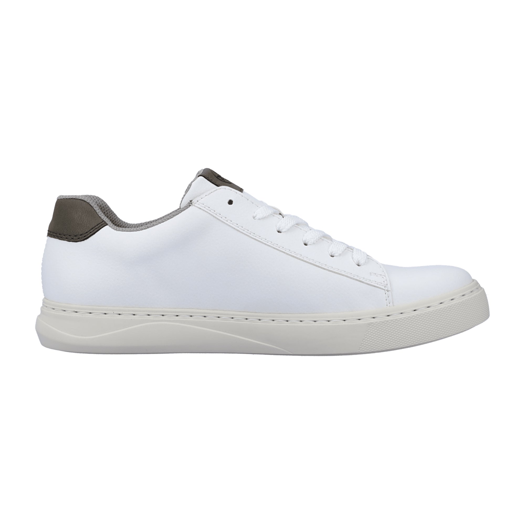 Rieker Men's White Low Top Sneakers with Comfort Sole and Classic Design