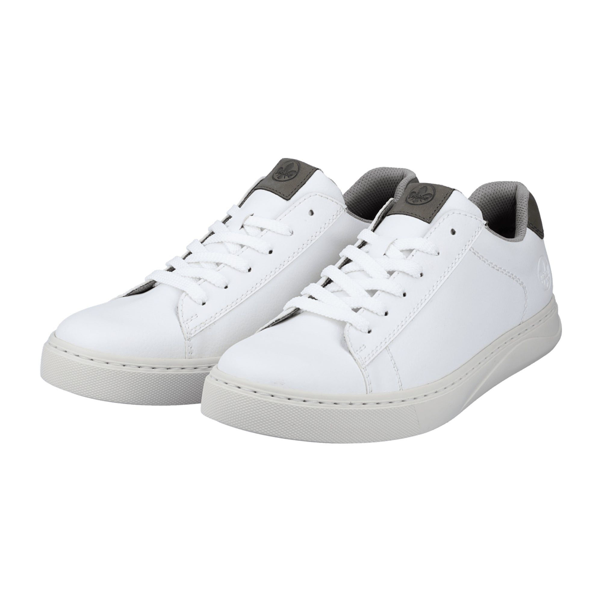 Rieker Men's White Low Top Sneakers with Comfort Sole and Classic Design