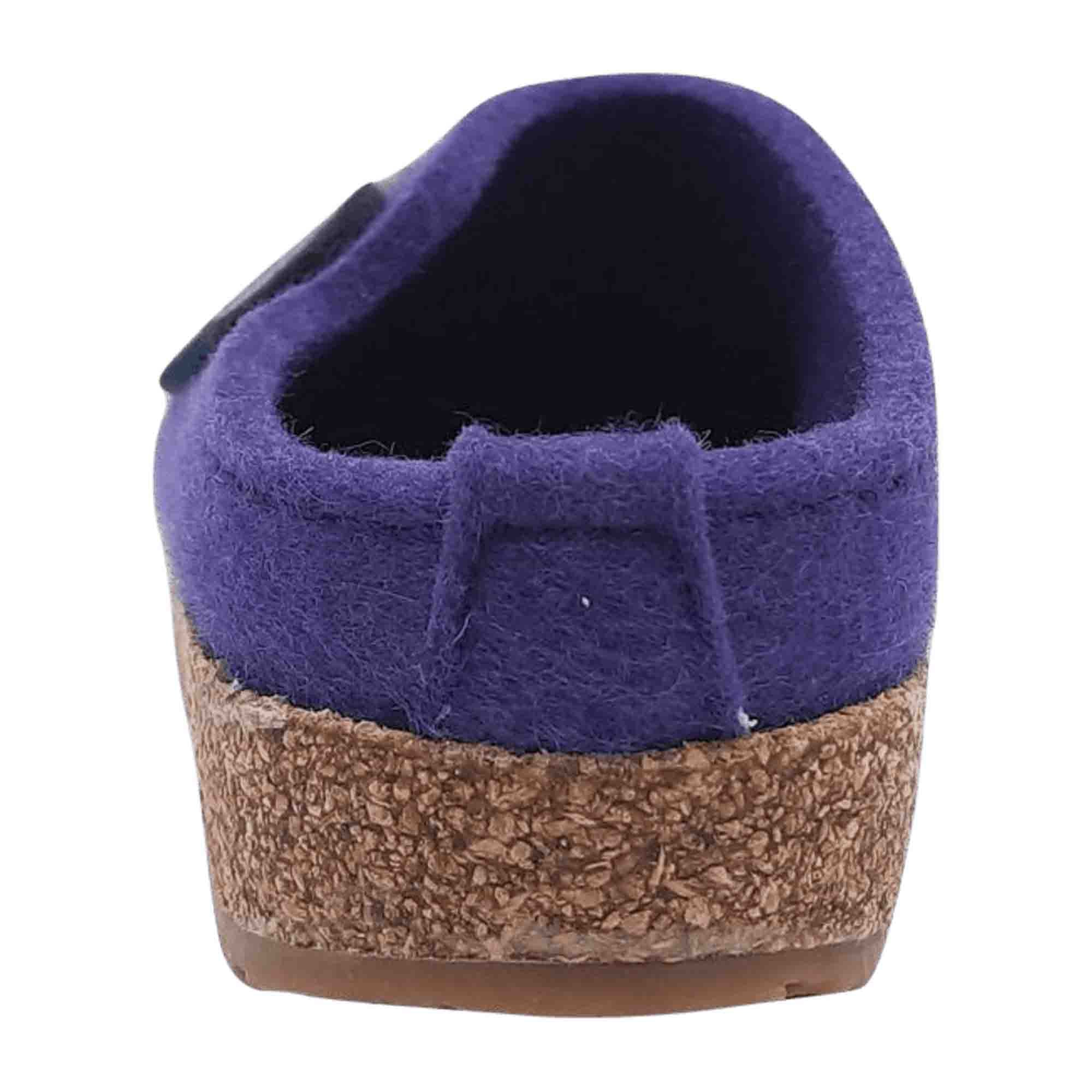 Haflinger Grizzly Kanon Women's Wool Slippers in Lilac - Multicolor Comfort House Shoes