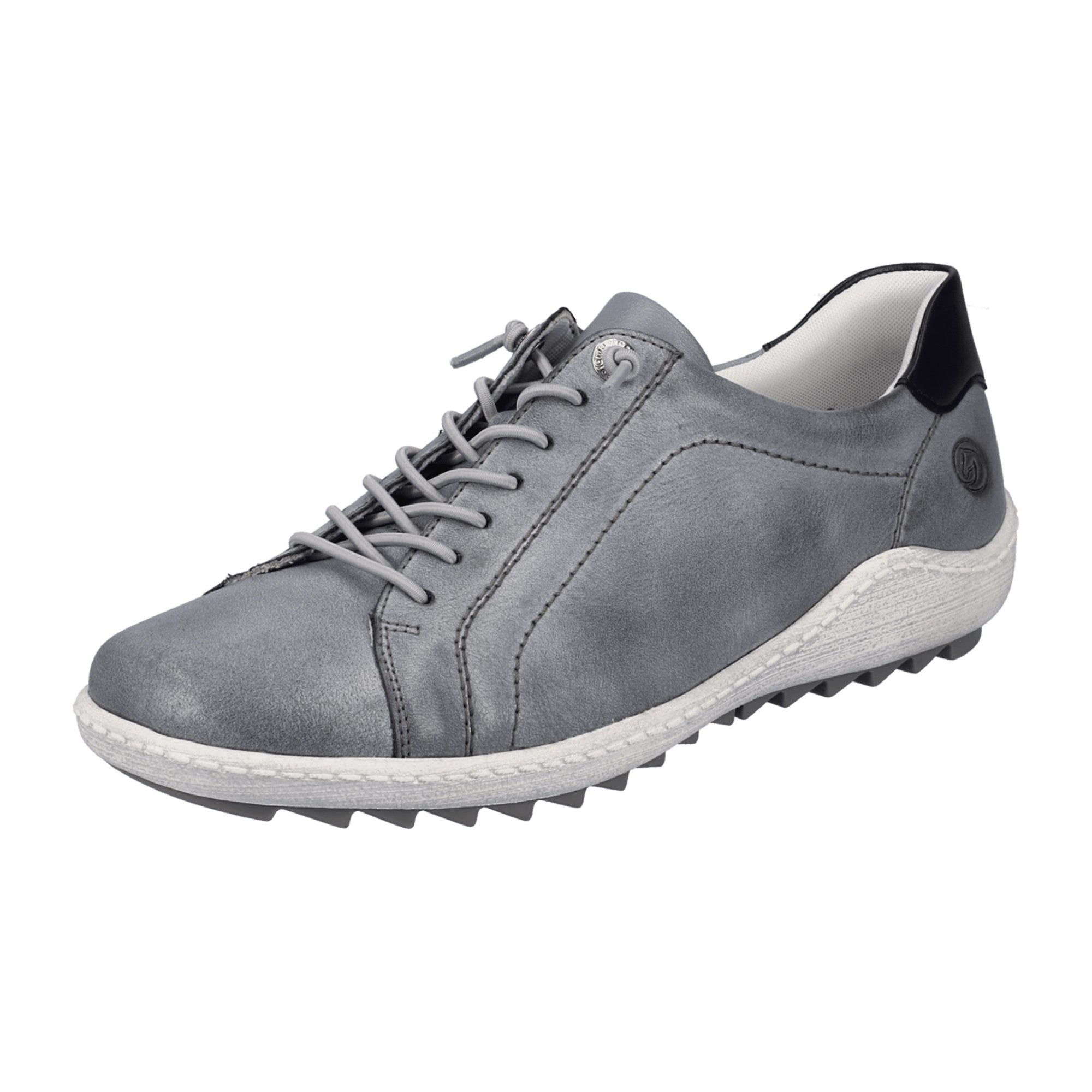 Remonte Women's Blue Leather Lace-Up Shoes with Flexible Sole and Comfort Fit