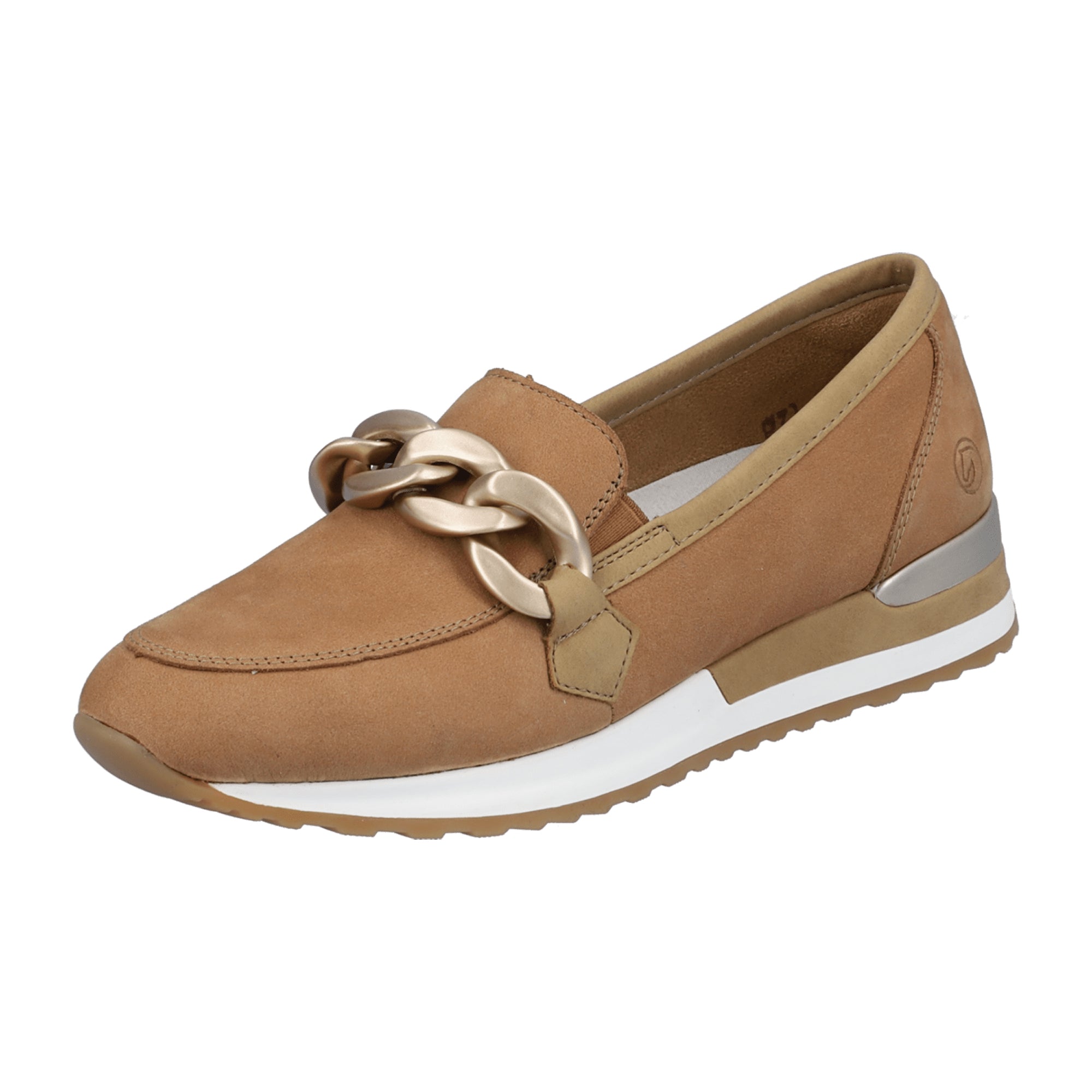 Remonte Women's Beige Slip-On Loafers with Soft Leather and Cushioned Sole