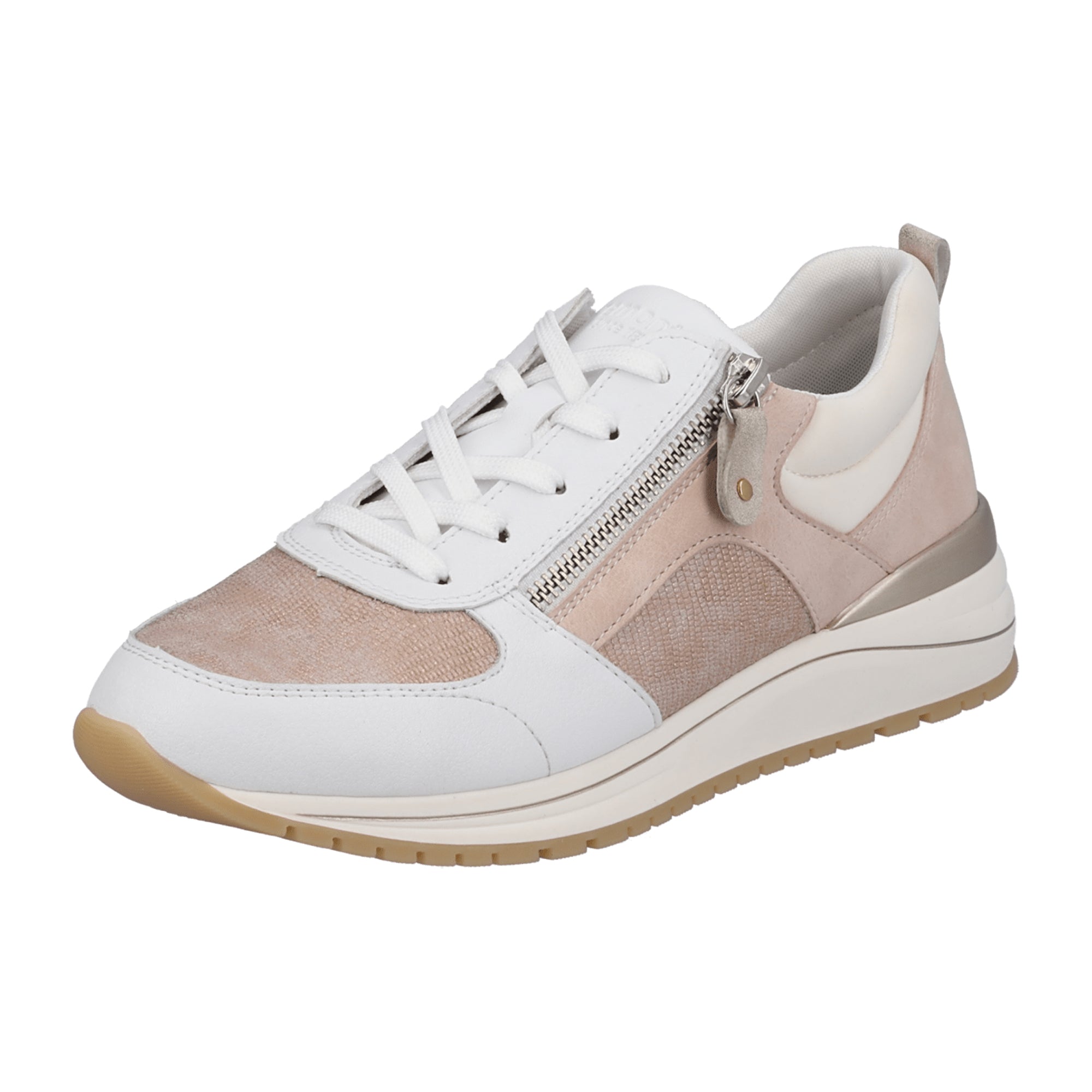 Remonte Pink Sneakers for Women with Zip and Soft Insole