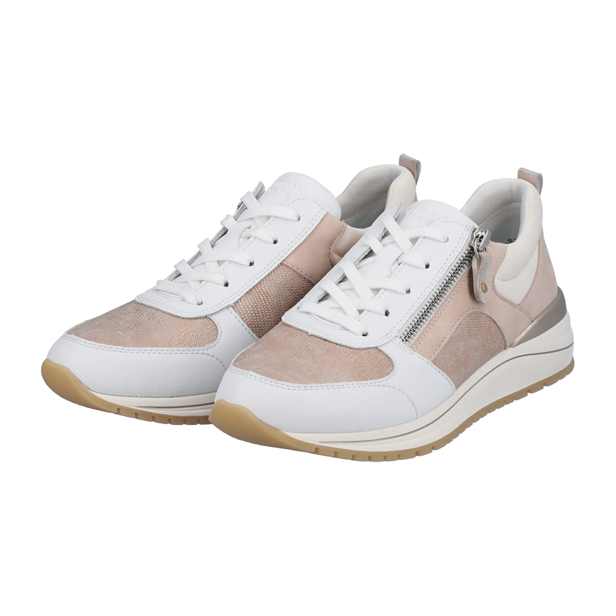 Remonte Pink Sneakers for Women with Zip and Soft Insole