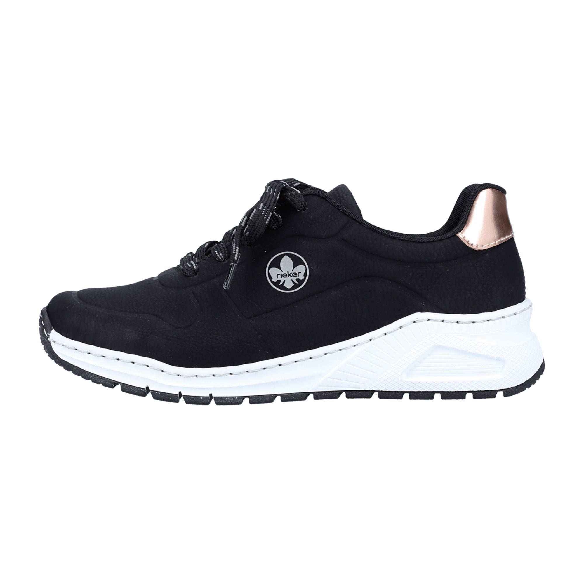 Rieker Women's Black Sneakers with Cushioned Sole and Removable Insole
