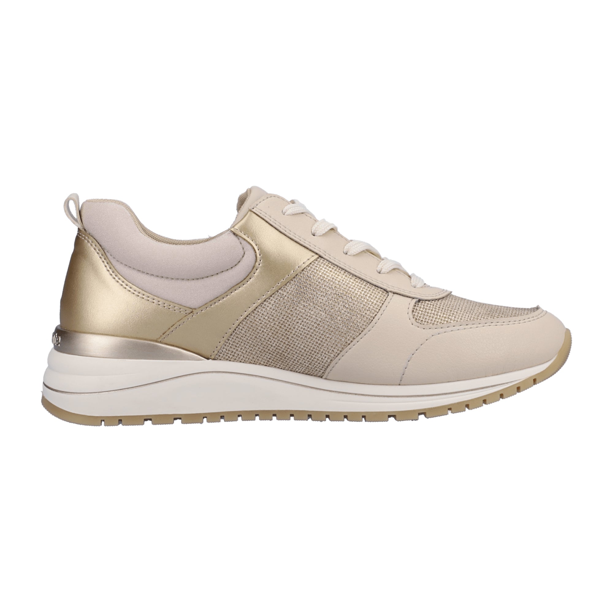 Remonte Beige Women's Sneakers R370260 Stylish Comfort with Zipper and Laces